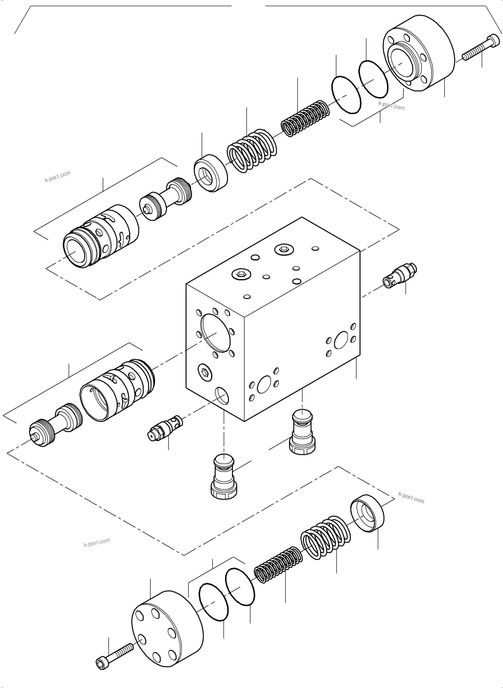 Komatsu parts book diagram for PC8000-11 S/N 12118: TRAVELLING GEAR BRAKE VALVE