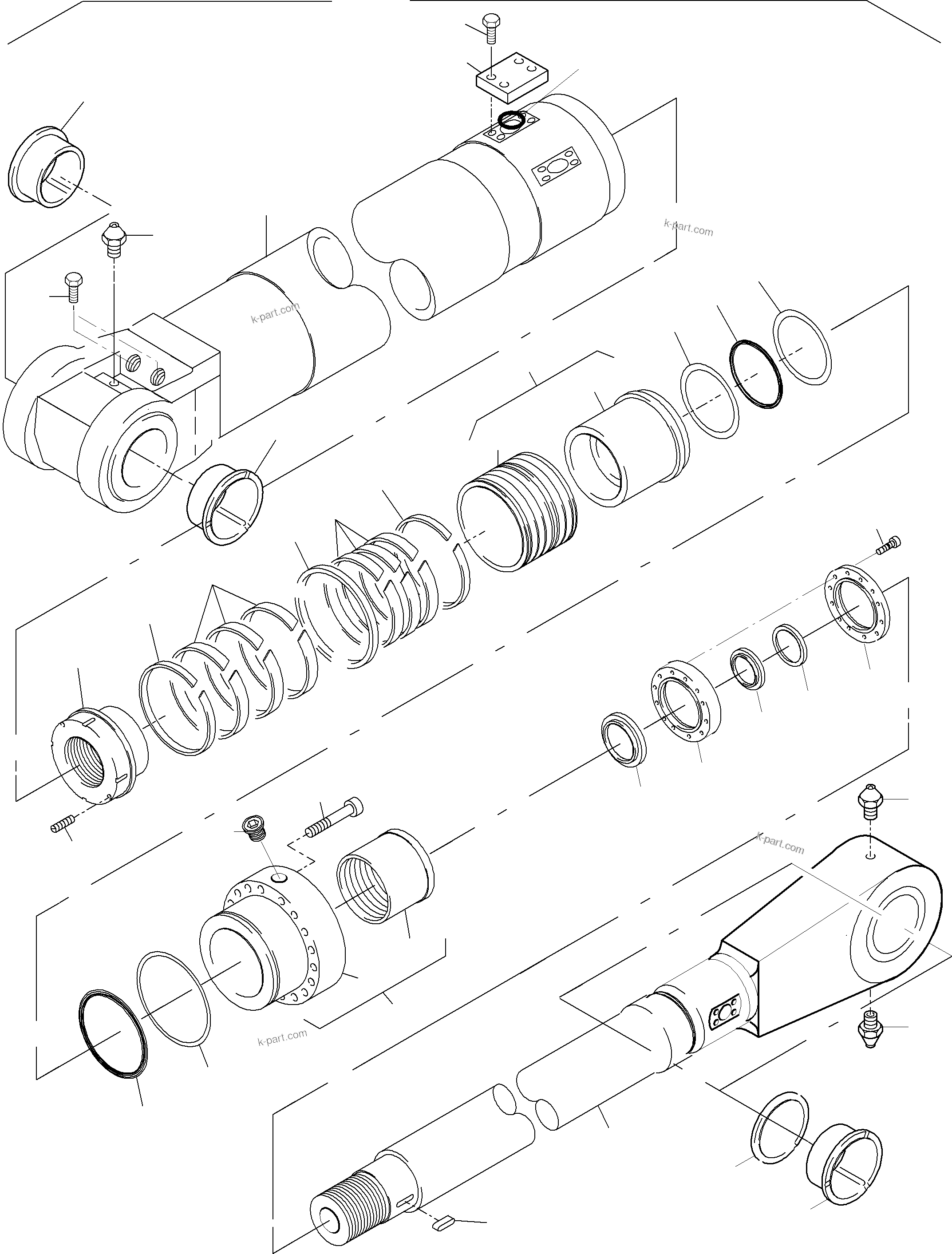 Komatsu parts book diagram for PC8000-11 S/N 12118: HYDR.-CYLINDER