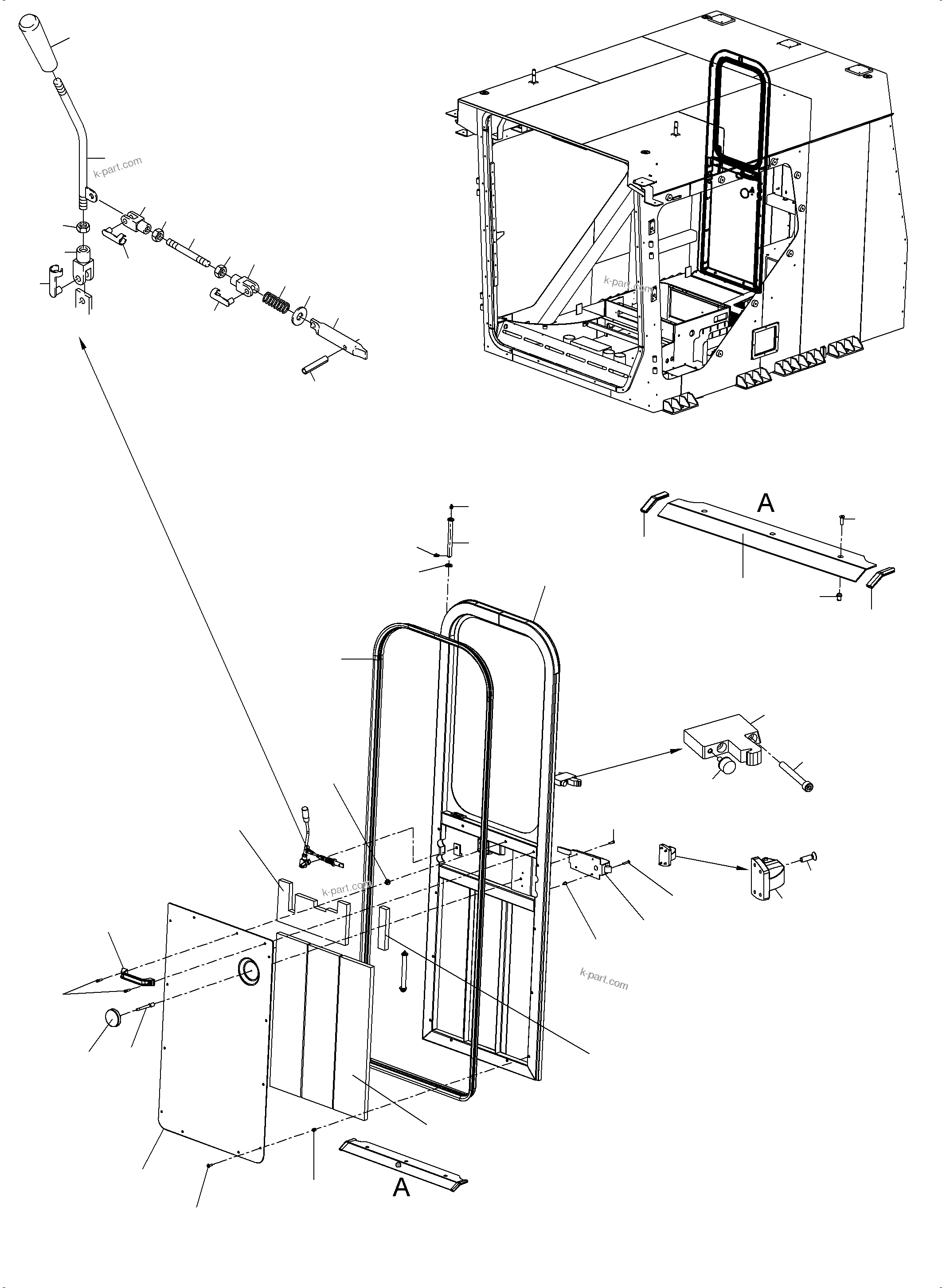 Komatsu parts book diagram for PC8000-11 S/N 12118: OPERATOR'S CAB PART 2
