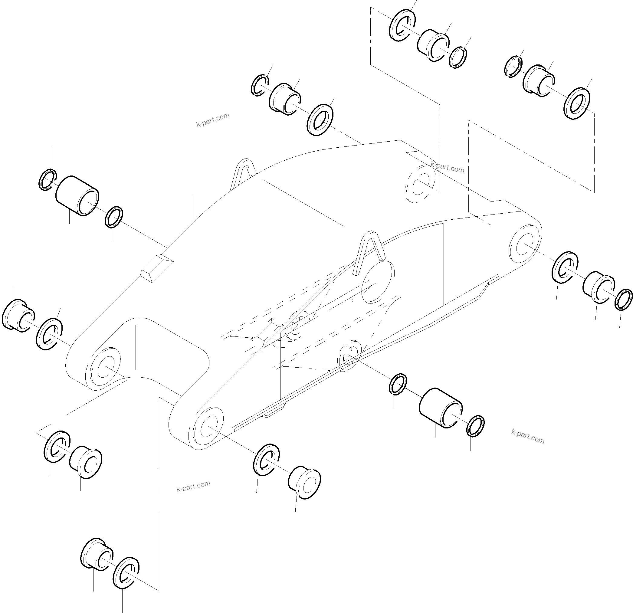 Komatsu parts book diagram for PC8000-11 S/N 12118: STICK 5,75M