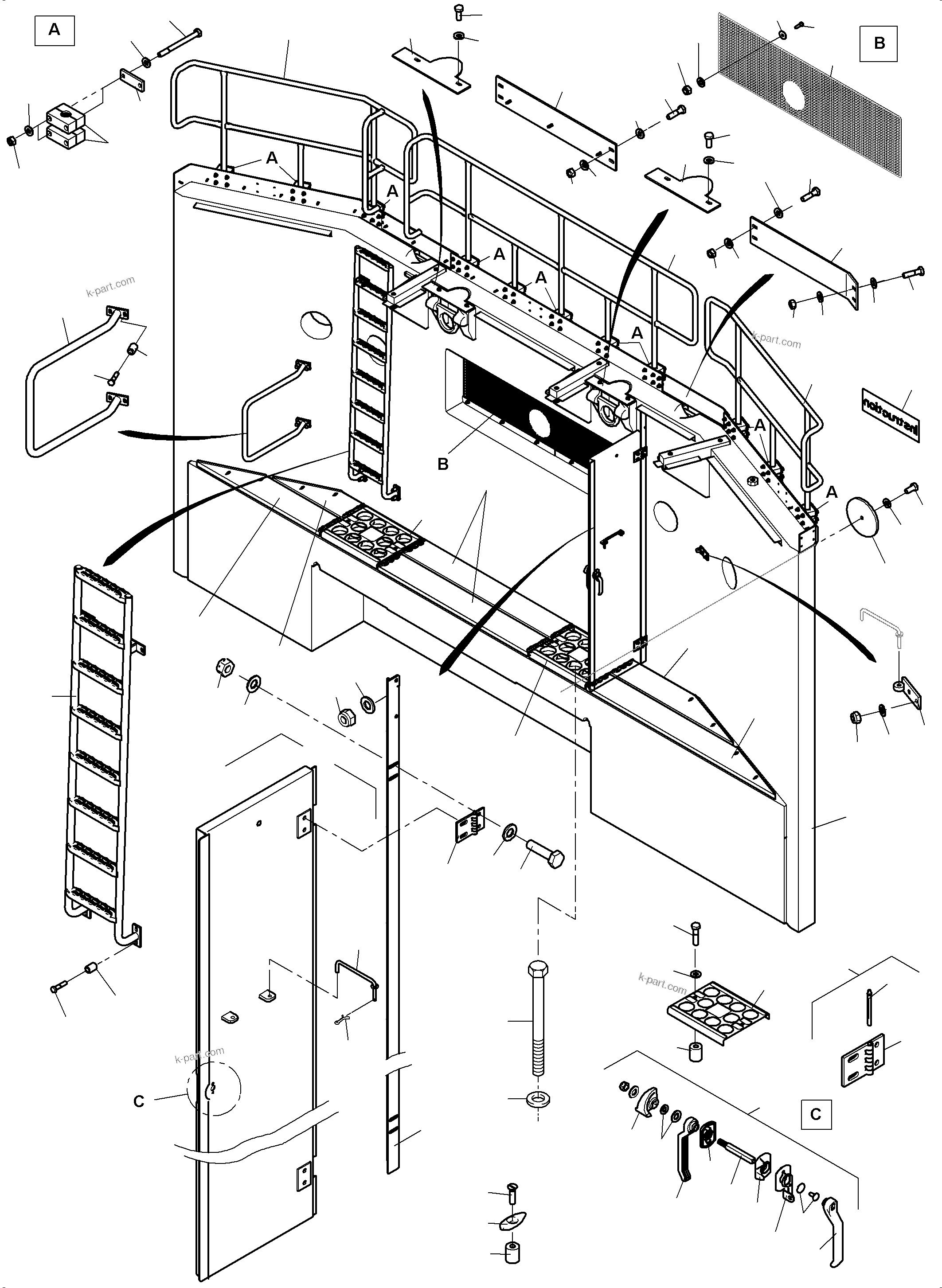 Komatsu parts book diagram for PC8000-11 S/N 12118: COUNTERWEIGHT ARR.