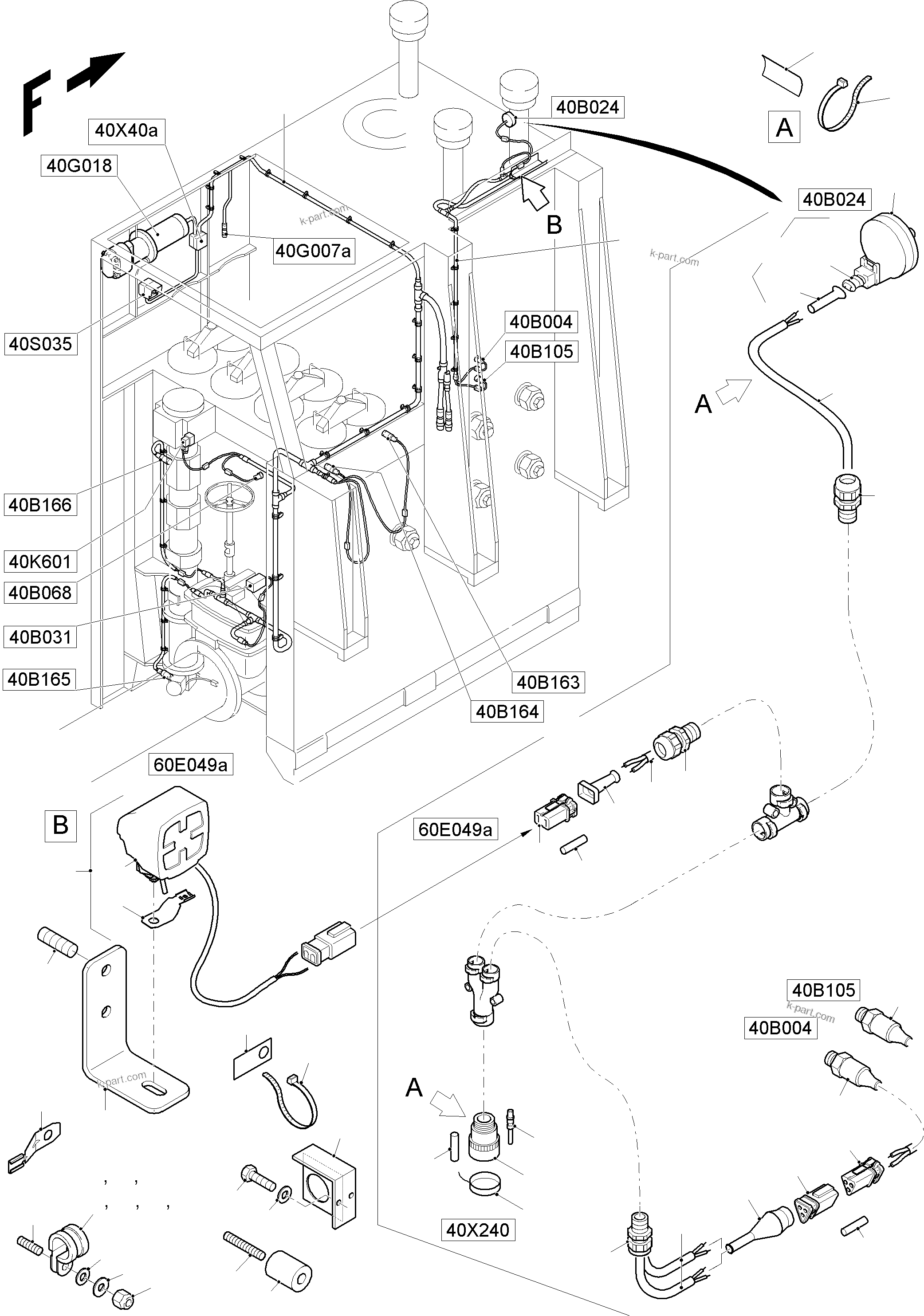 Komatsu parts book diagram for PC8000-11 S/N 12118: ELECTRIC - OIL TANK