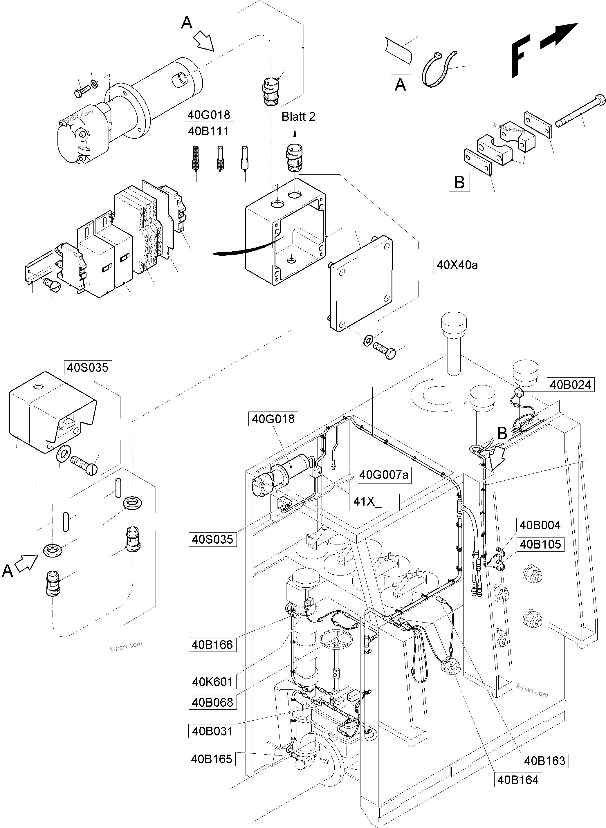 Komatsu parts book diagram for PC8000-11 S/N 12118: ELECTRIC - OIL TANK