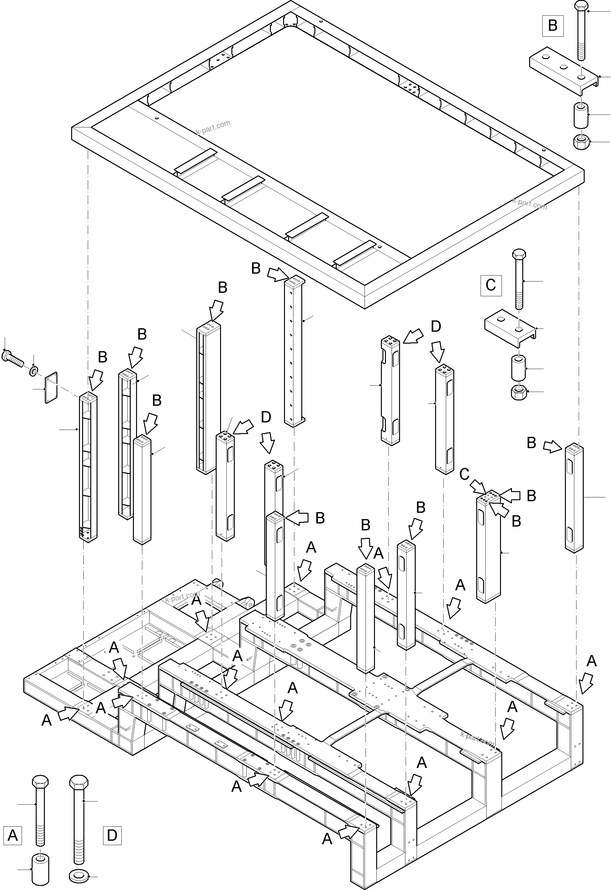 Komatsu parts book diagram for PC8000-11 S/N 12118: MACHINE COVERING