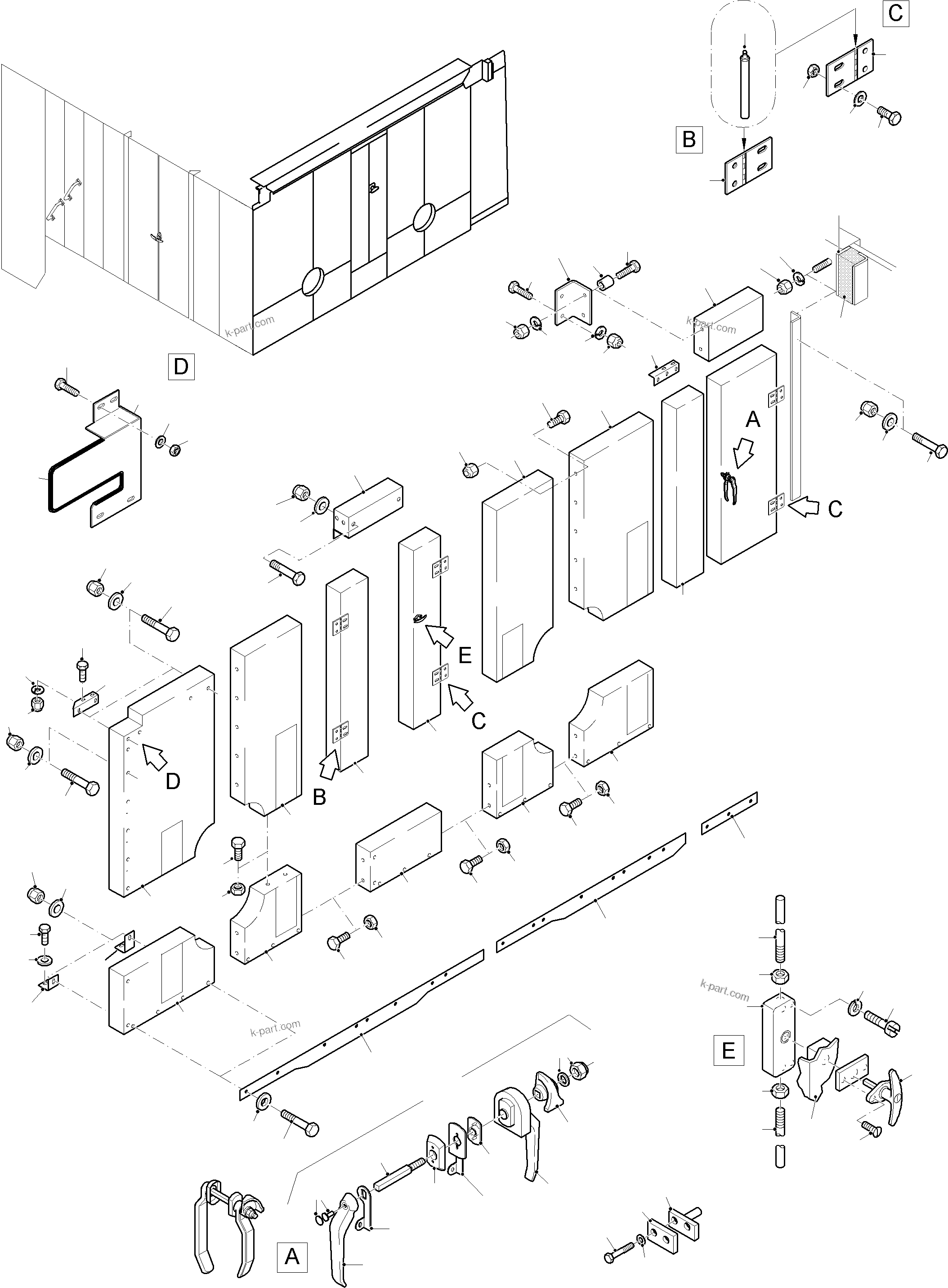 Komatsu parts book diagram for PC8000-11 S/N 12118: MACHINE COVERING