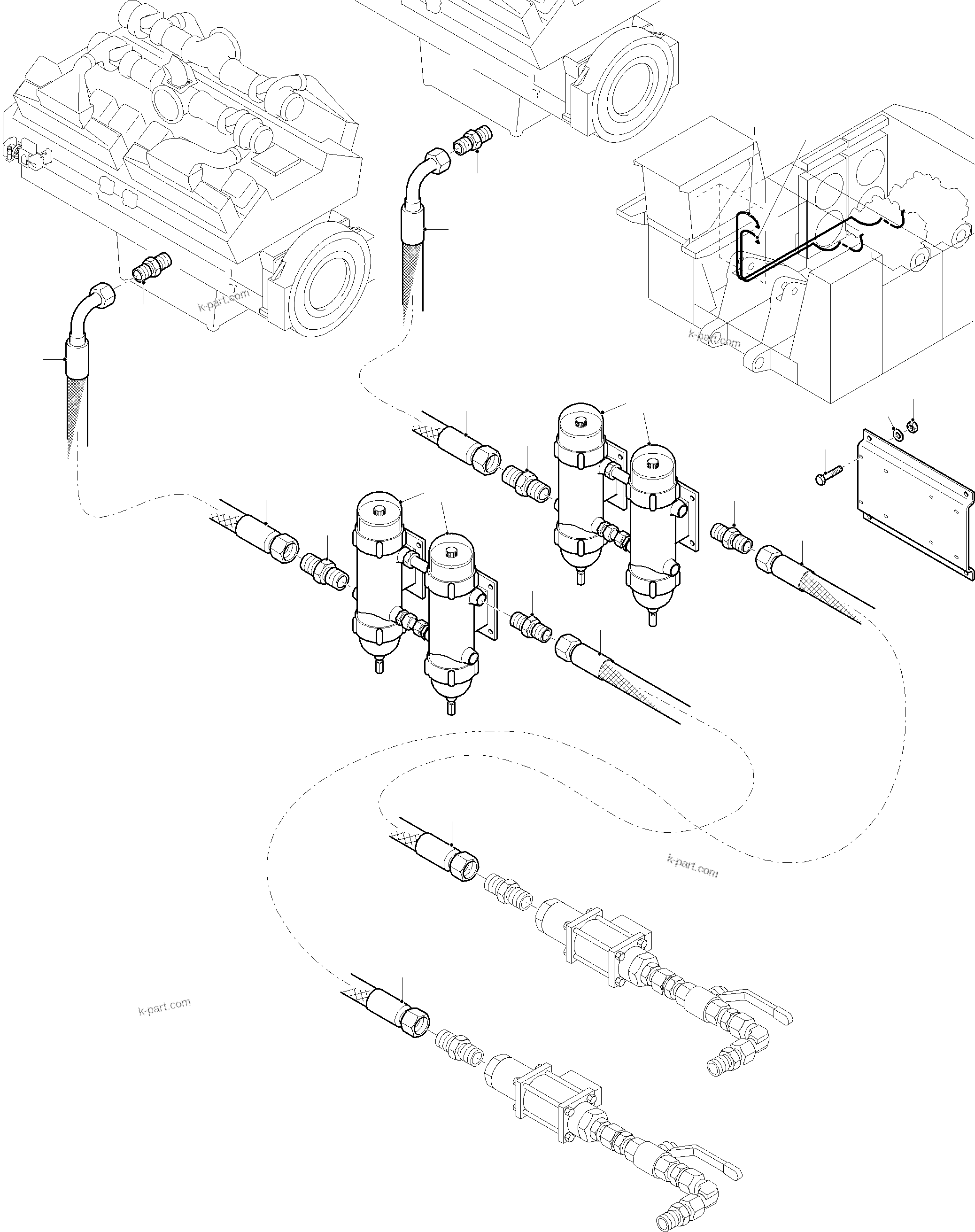 Komatsu parts book diagram for PC8000-11 S/N 12118: FUEL LINES