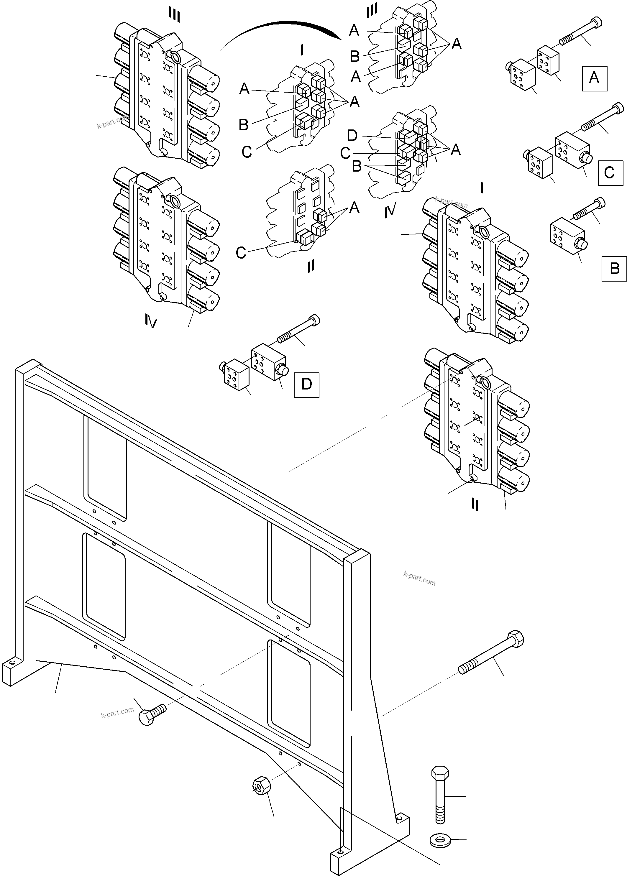 Komatsu parts book diagram for PC8000-11 S/N 12118: CONTROL BLOCKS ARR.-KLS