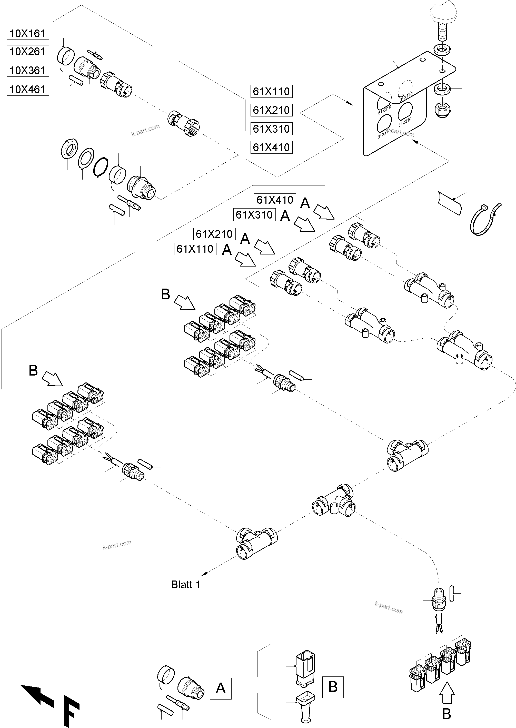 Komatsu parts book diagram for PC8000-11 S/N 12118: CABLES - CONTROL BLOCKS