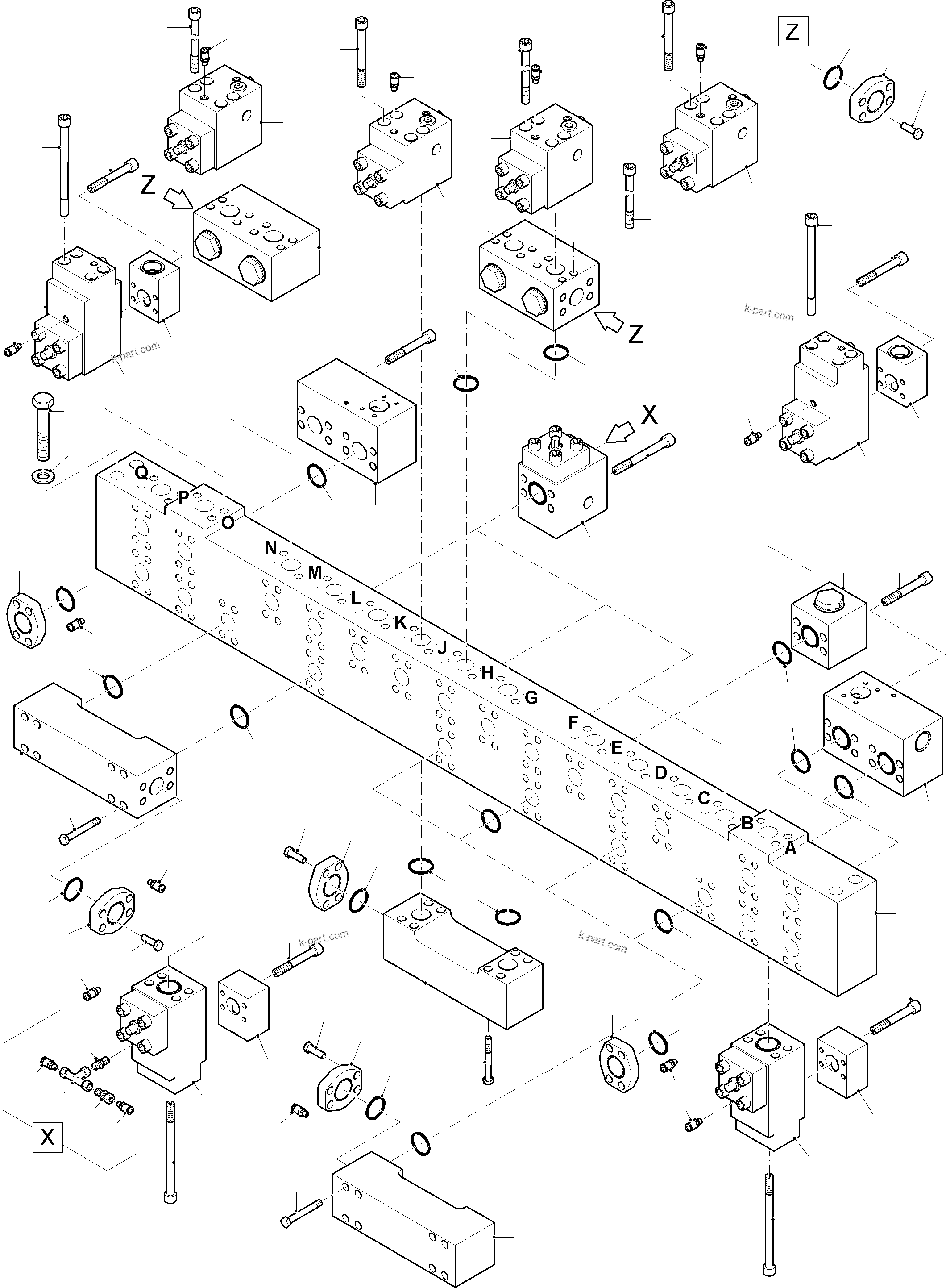 Komatsu parts book diagram for PC8000-11 S/N 12118: MANIFOLD ARR.