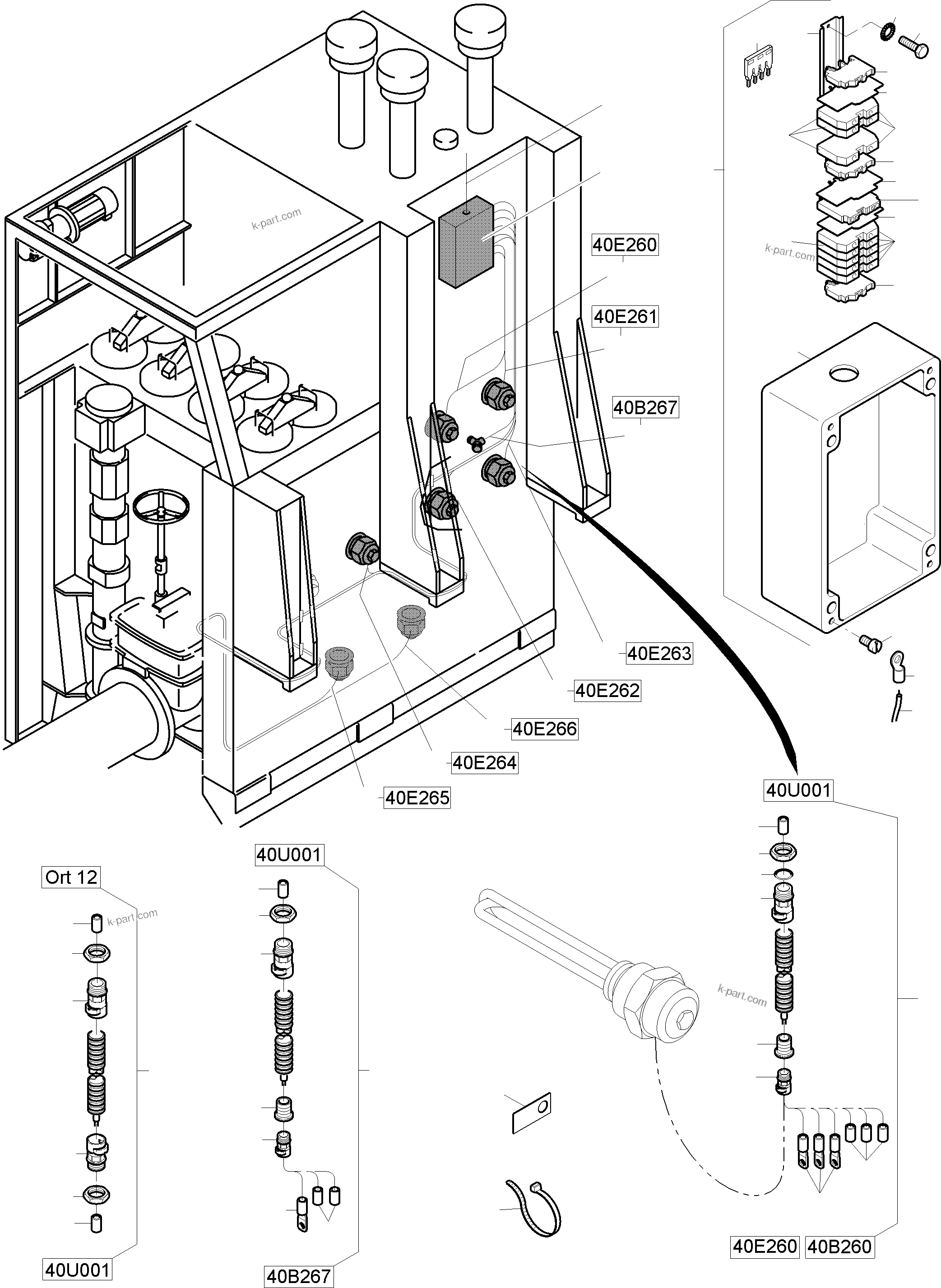 Komatsu parts book diagram for PC8000-11 S/N 12118: CABLES-TEMPERATURE CONDITIONING-ЦLTANK