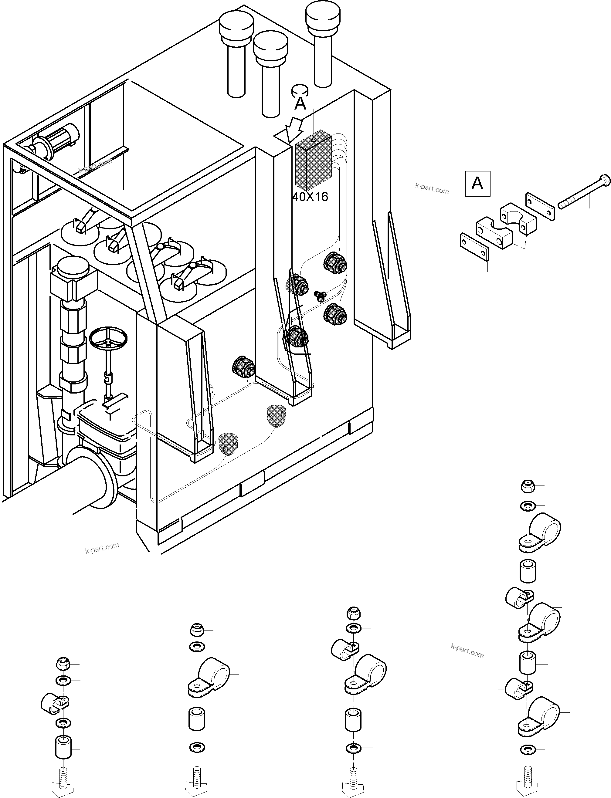 Komatsu parts book diagram for PC8000-11 S/N 12118: CABLES-TEMPERATURE CONDITIONING-ЦLTANK