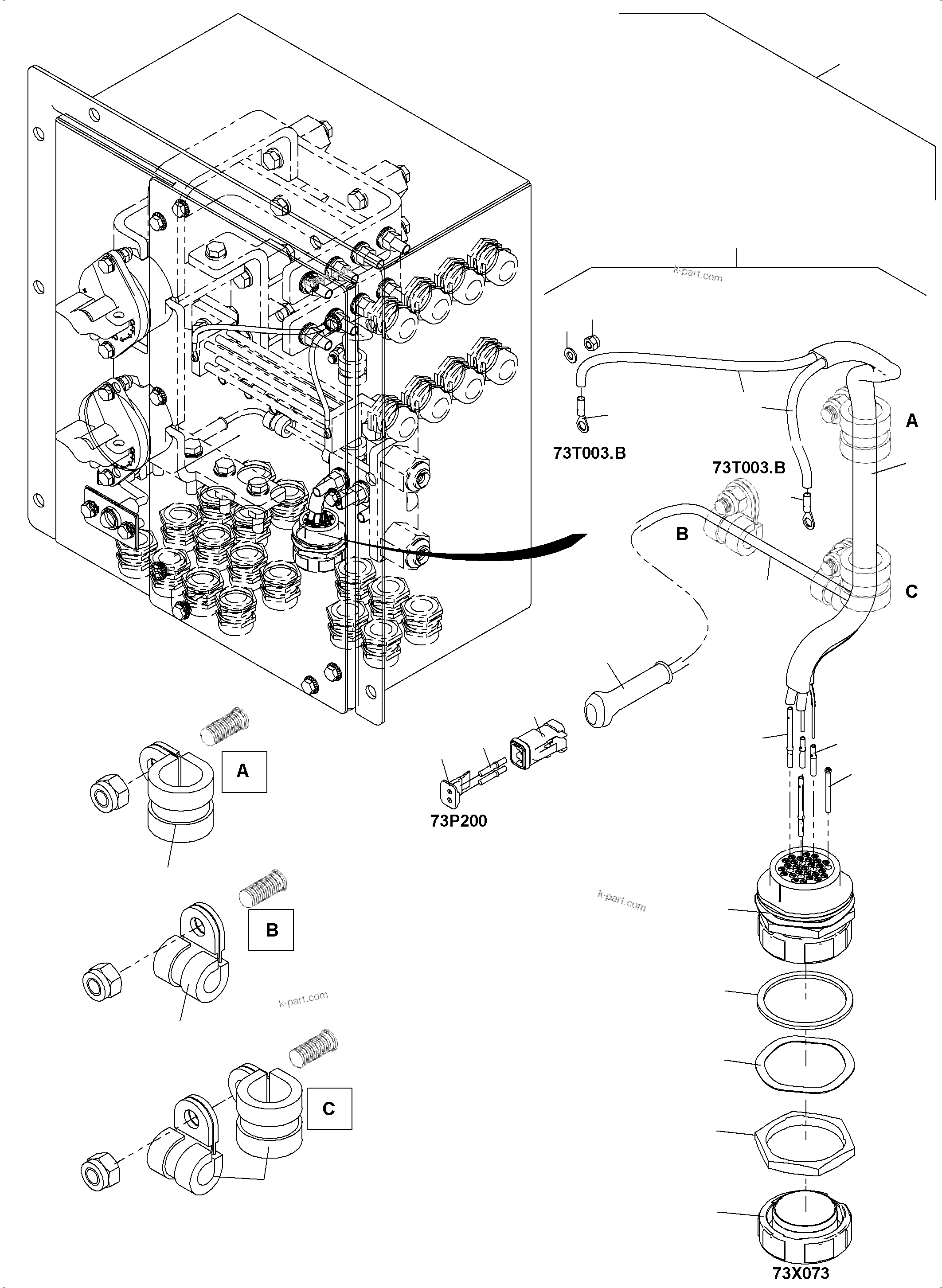 Komatsu parts book diagram for PC8000-11 S/N 12118: BATTERY SWITCH BOX