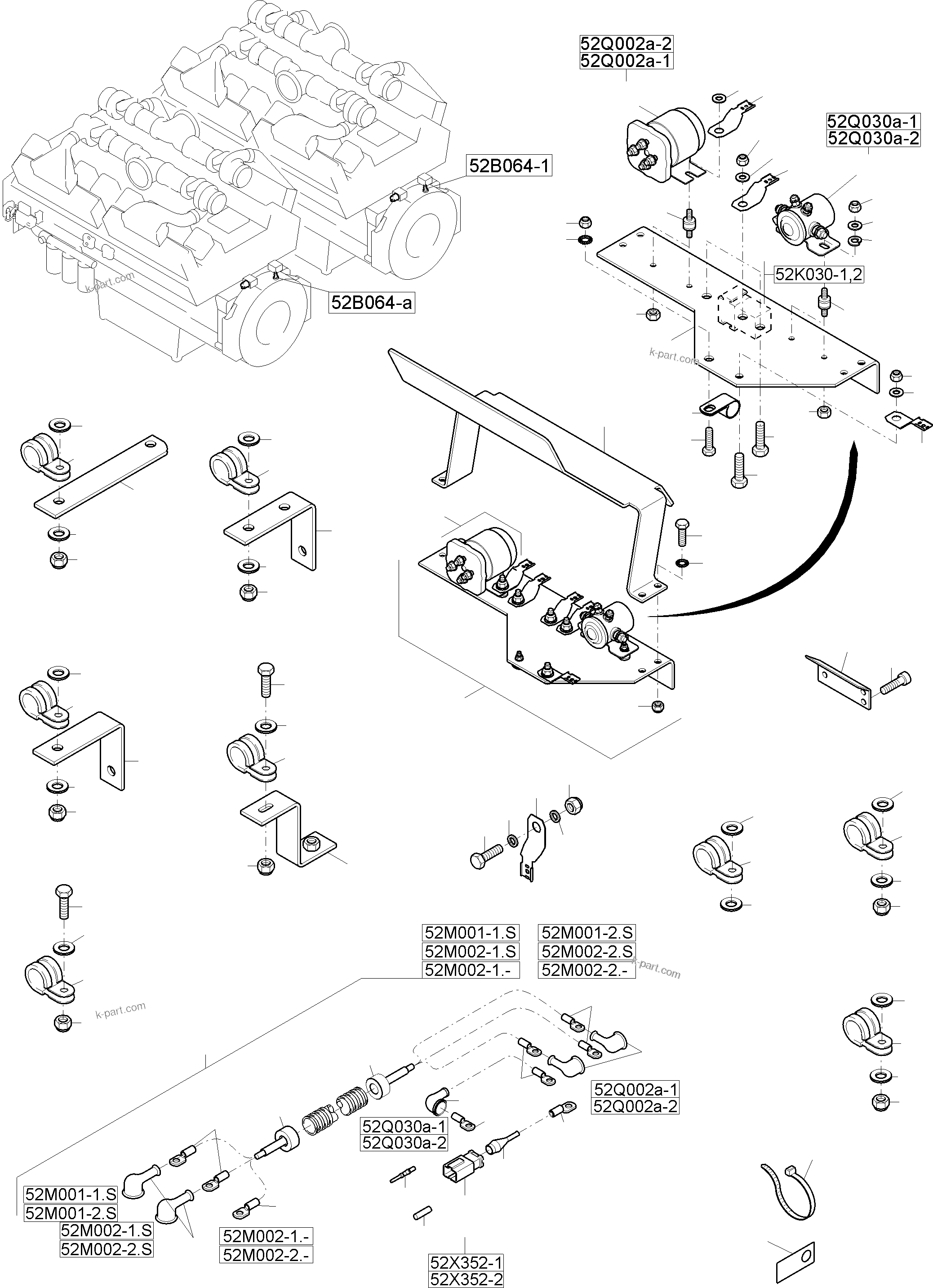 Komatsu parts book diagram for PC8000-11 S/N 12118: CABLES - MOTOR