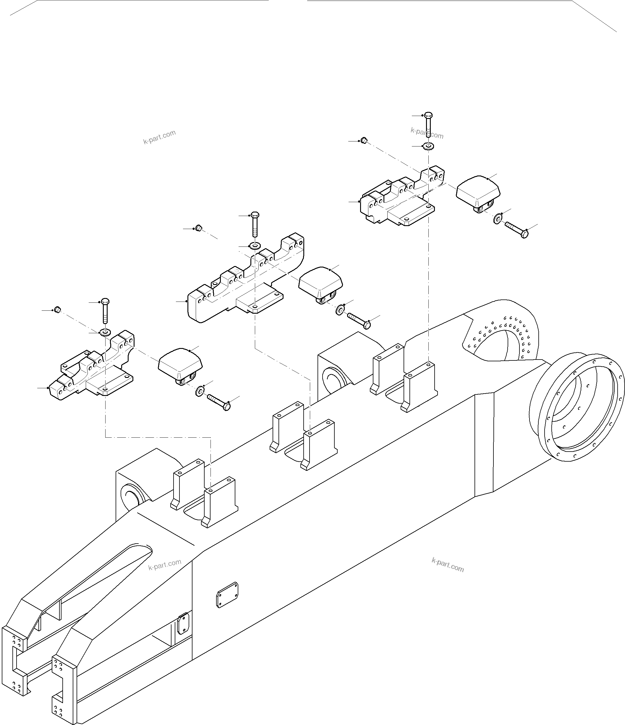Komatsu parts book diagram for PC8000-11 S/N 12118: RAIL SUPPORT