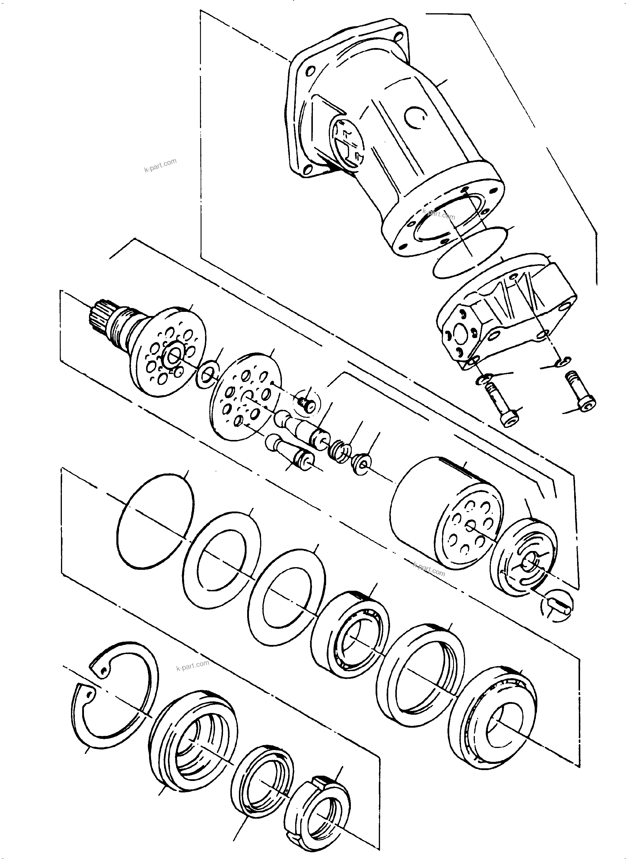 Komatsu parts book diagram for H455-SD S/N 15009: HYDRAULIC-MOTOR