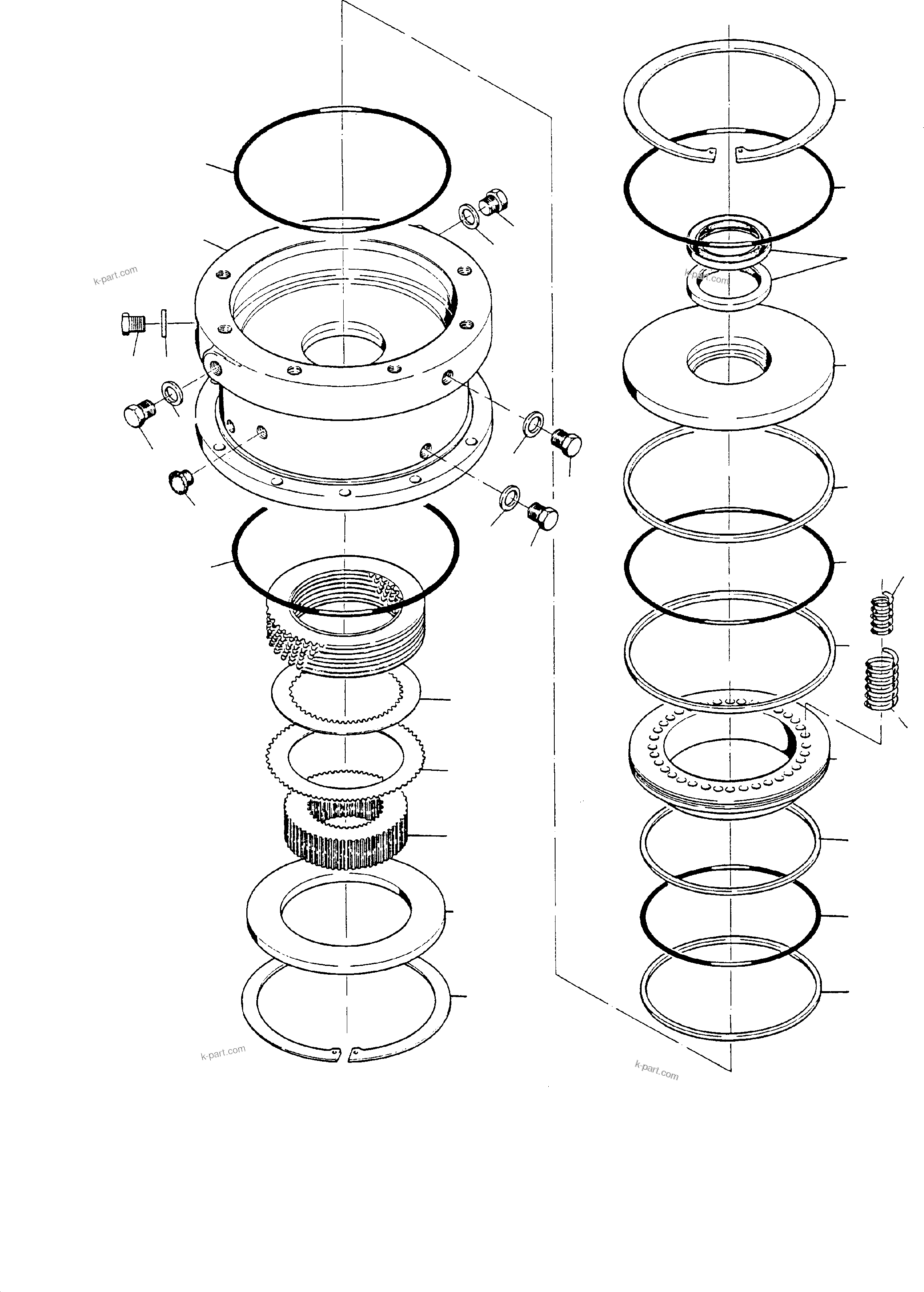 Komatsu parts book diagram for H455-SD S/N 15009: BRAKE
