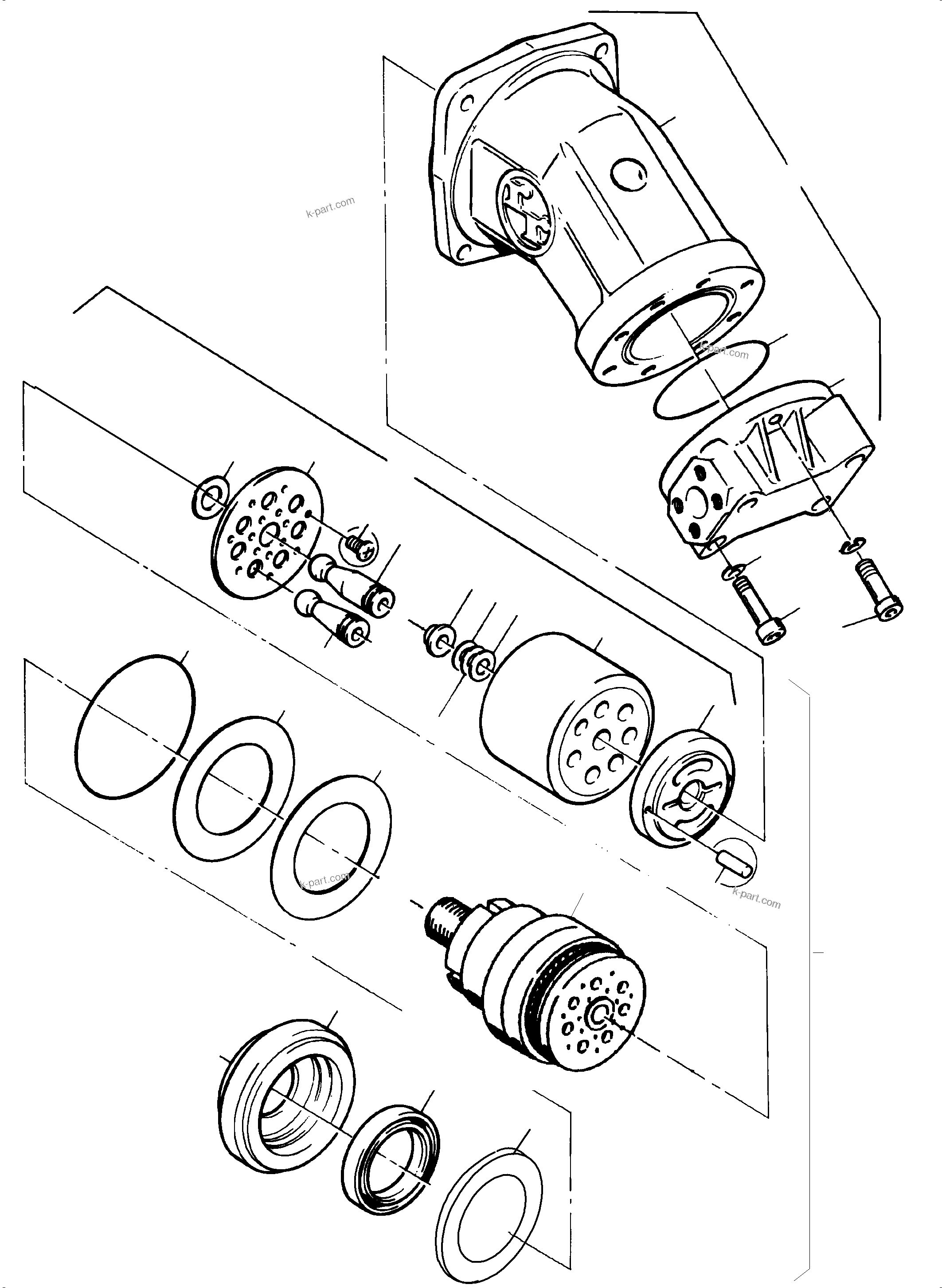 Komatsu parts book diagram for H455-SD S/N 15009: HYDRAULIC MOTOR