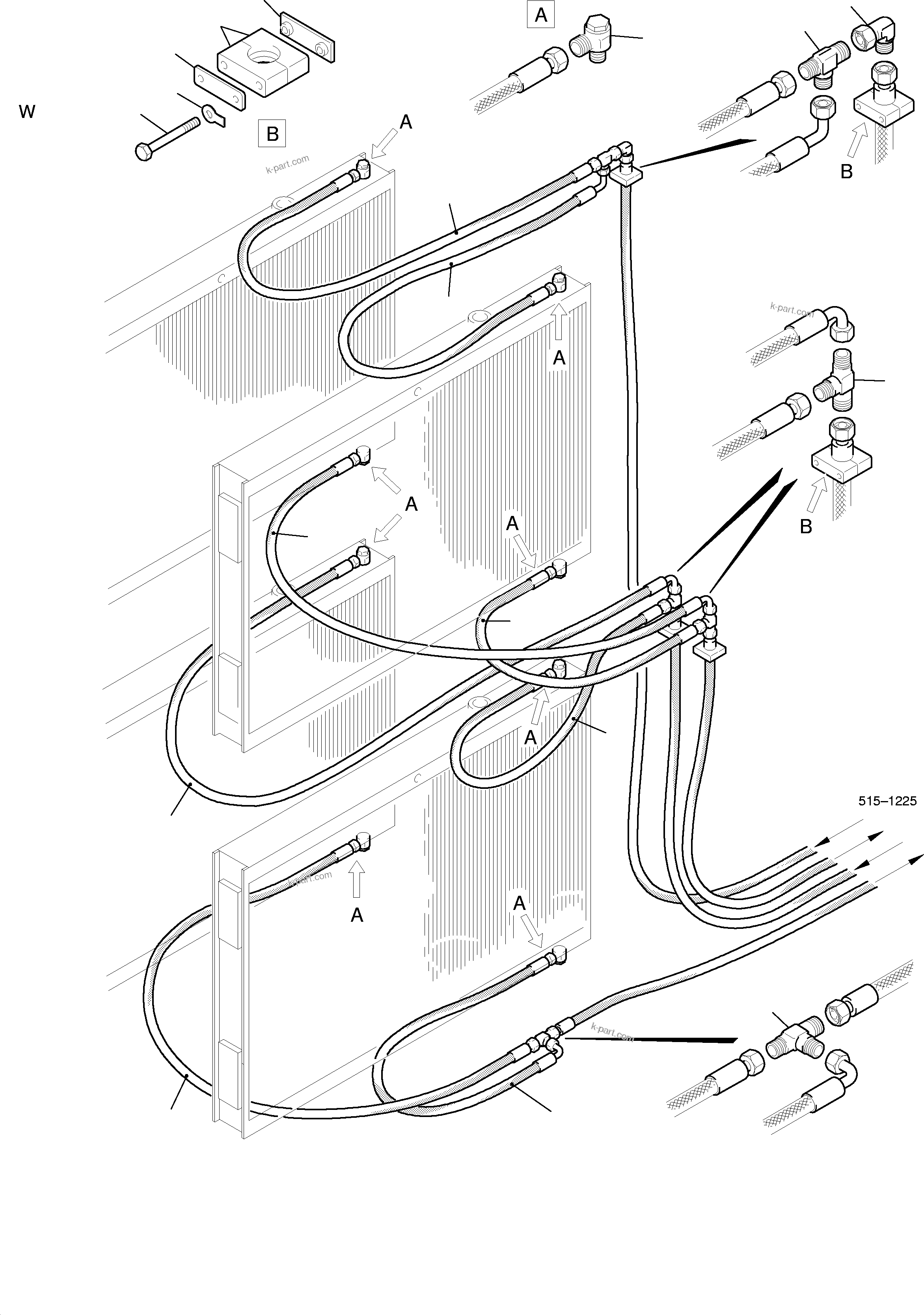 Komatsu parts book diagram for H455-SD S/N 15009: COOLING - DISTRIBUTOR GEAR (COOLER)