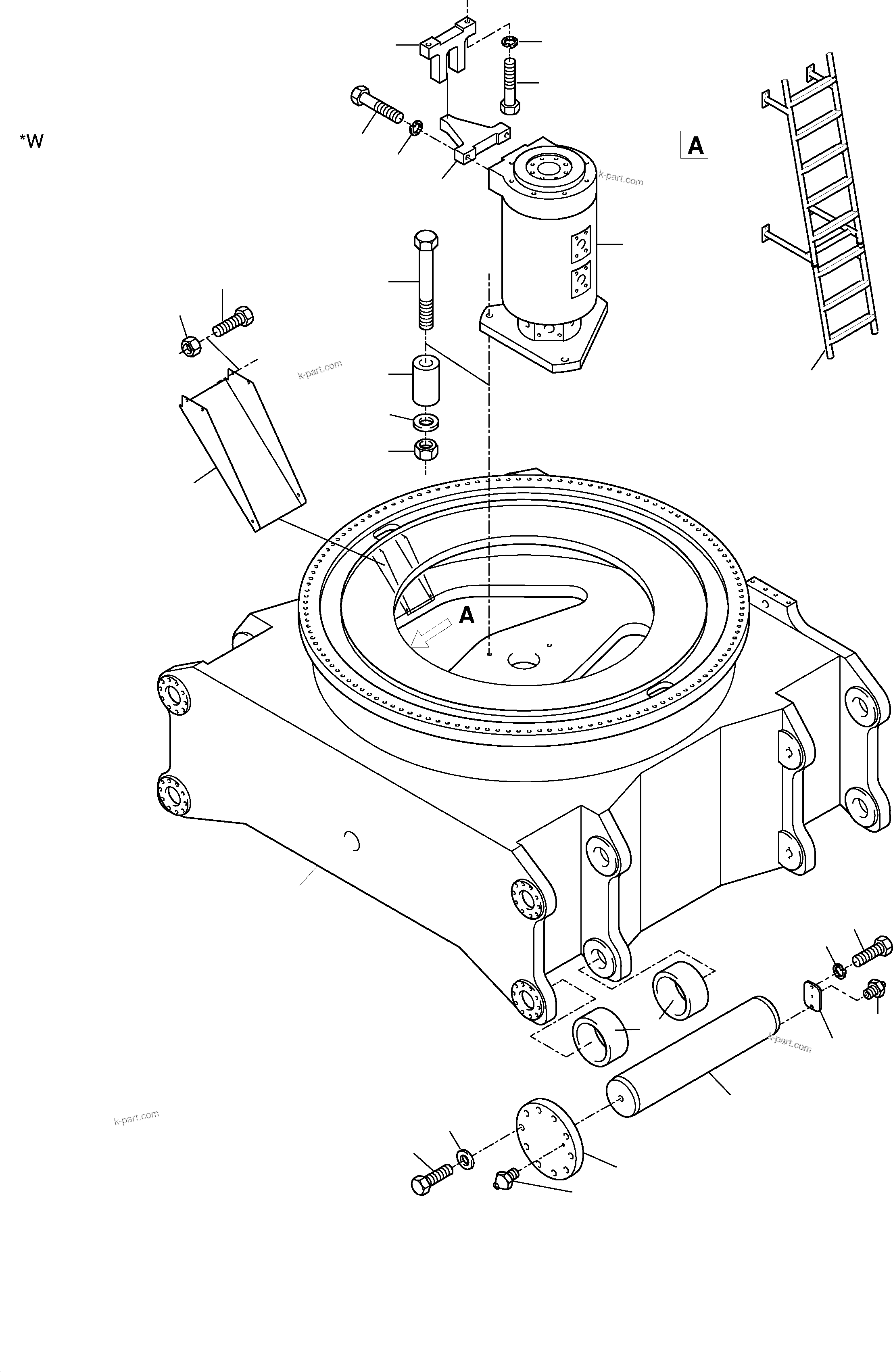 Komatsu parts book diagram for H455-SD S/N 15009: CARBODY