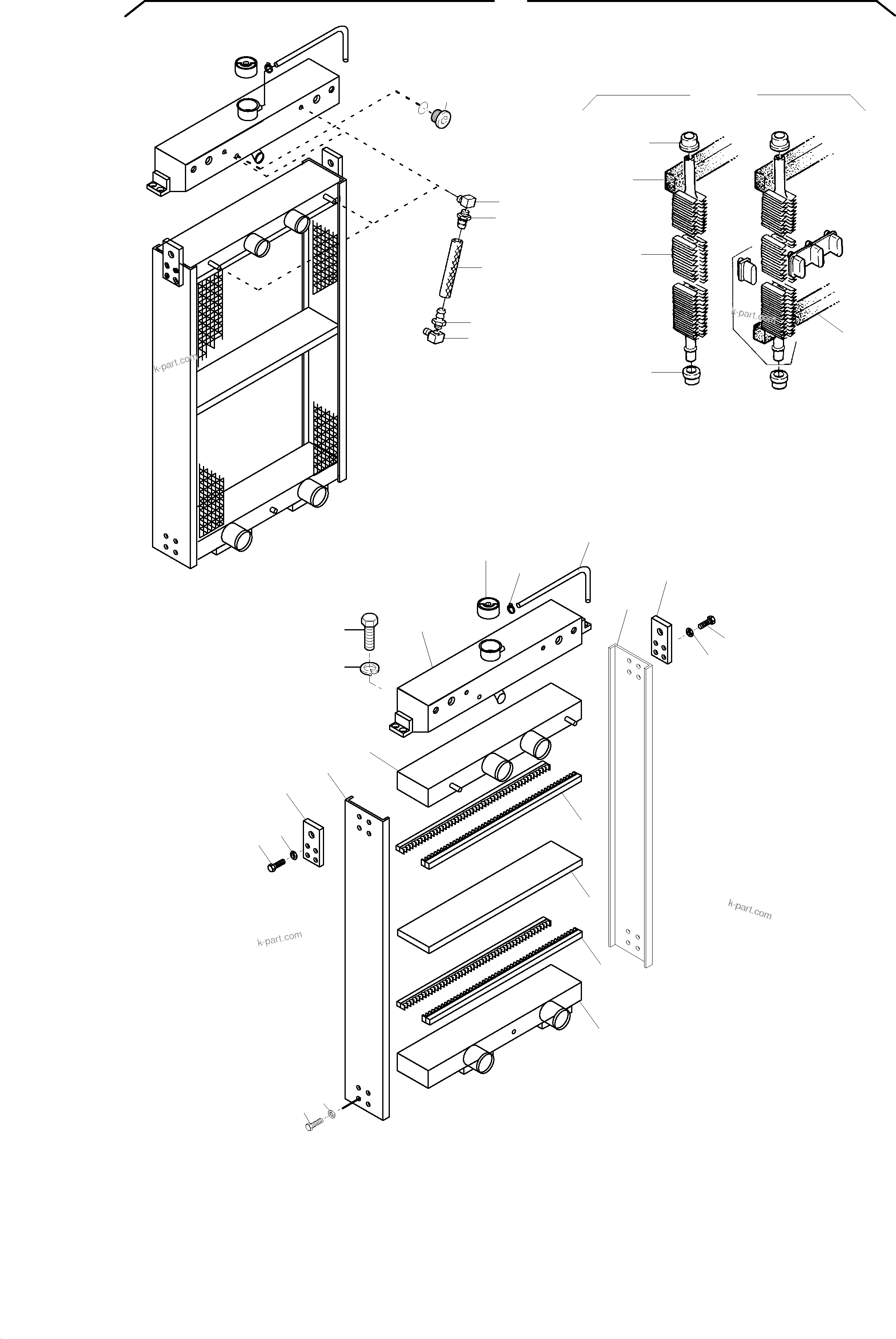 Komatsu parts book diagram for H455-SD S/N 15009: RADIATOR
