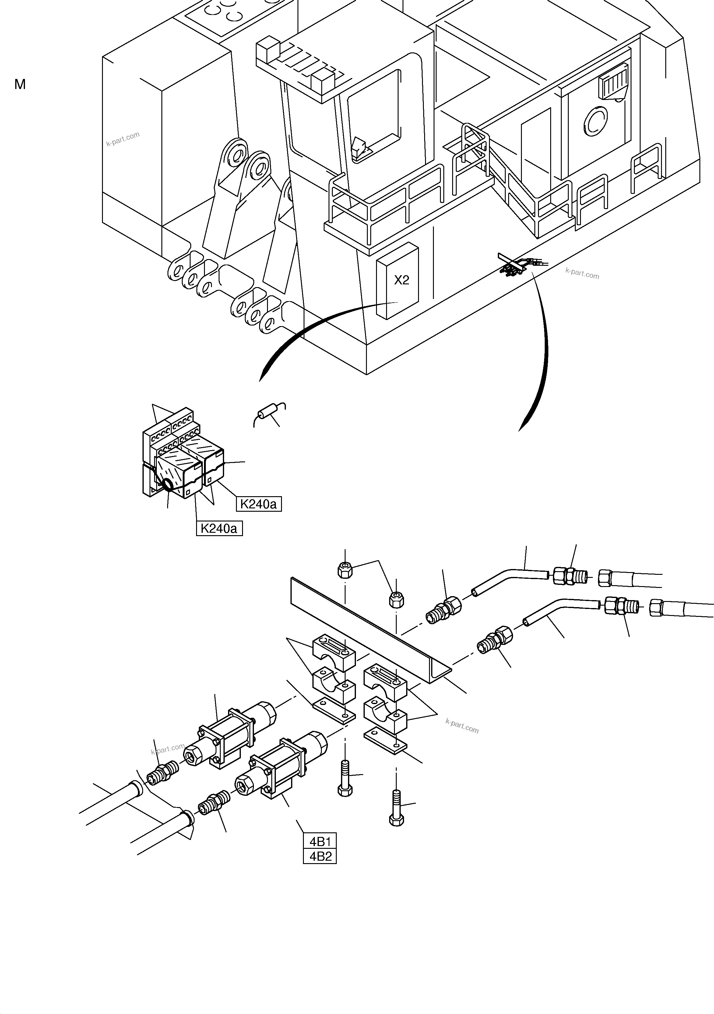Komatsu parts book diagram for H455-SD S/N 15009: FUEL LOCK-UP VALVE
