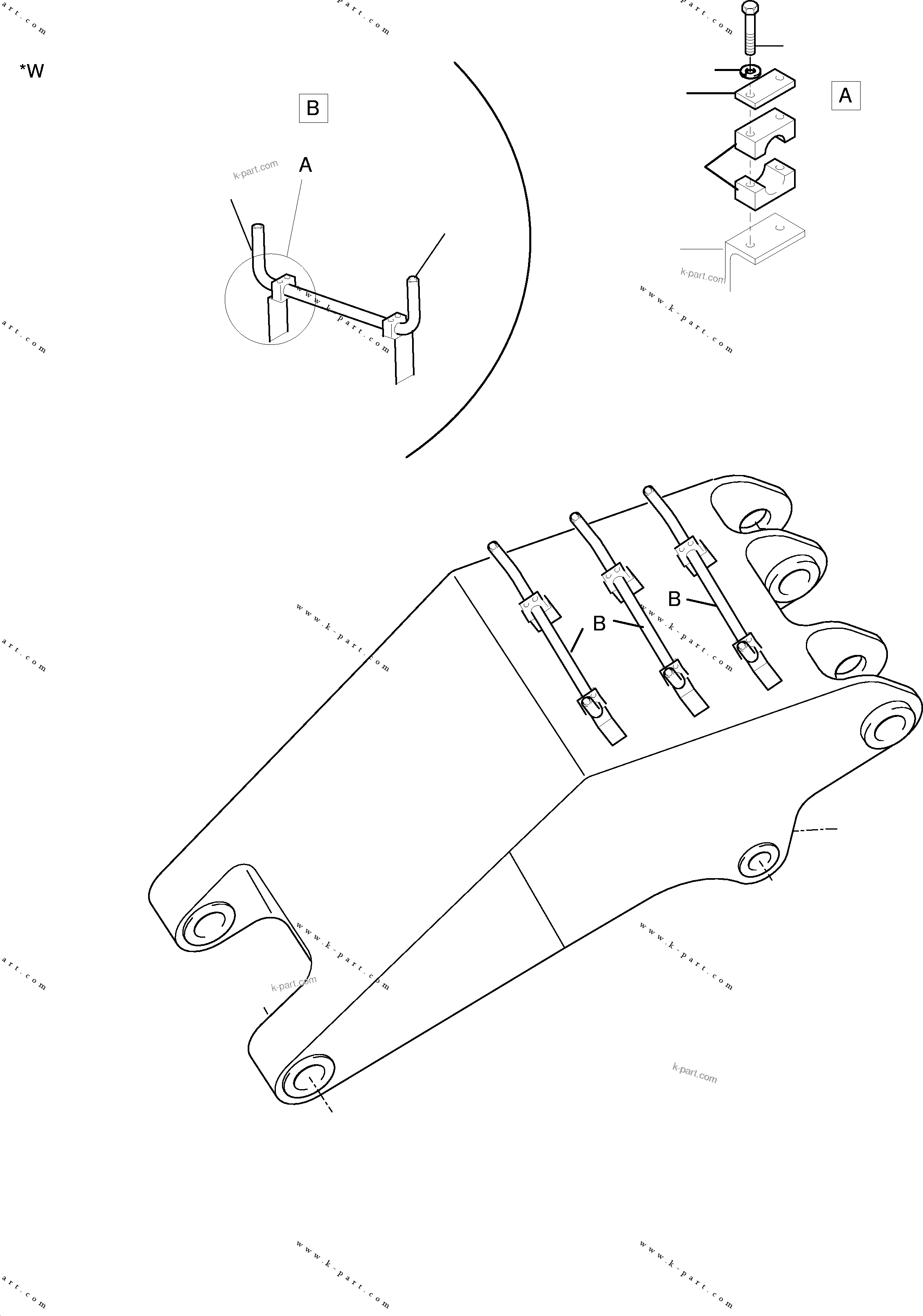 Komatsu parts book diagram for H455-SD S/N 15009: STICK - CATWALK