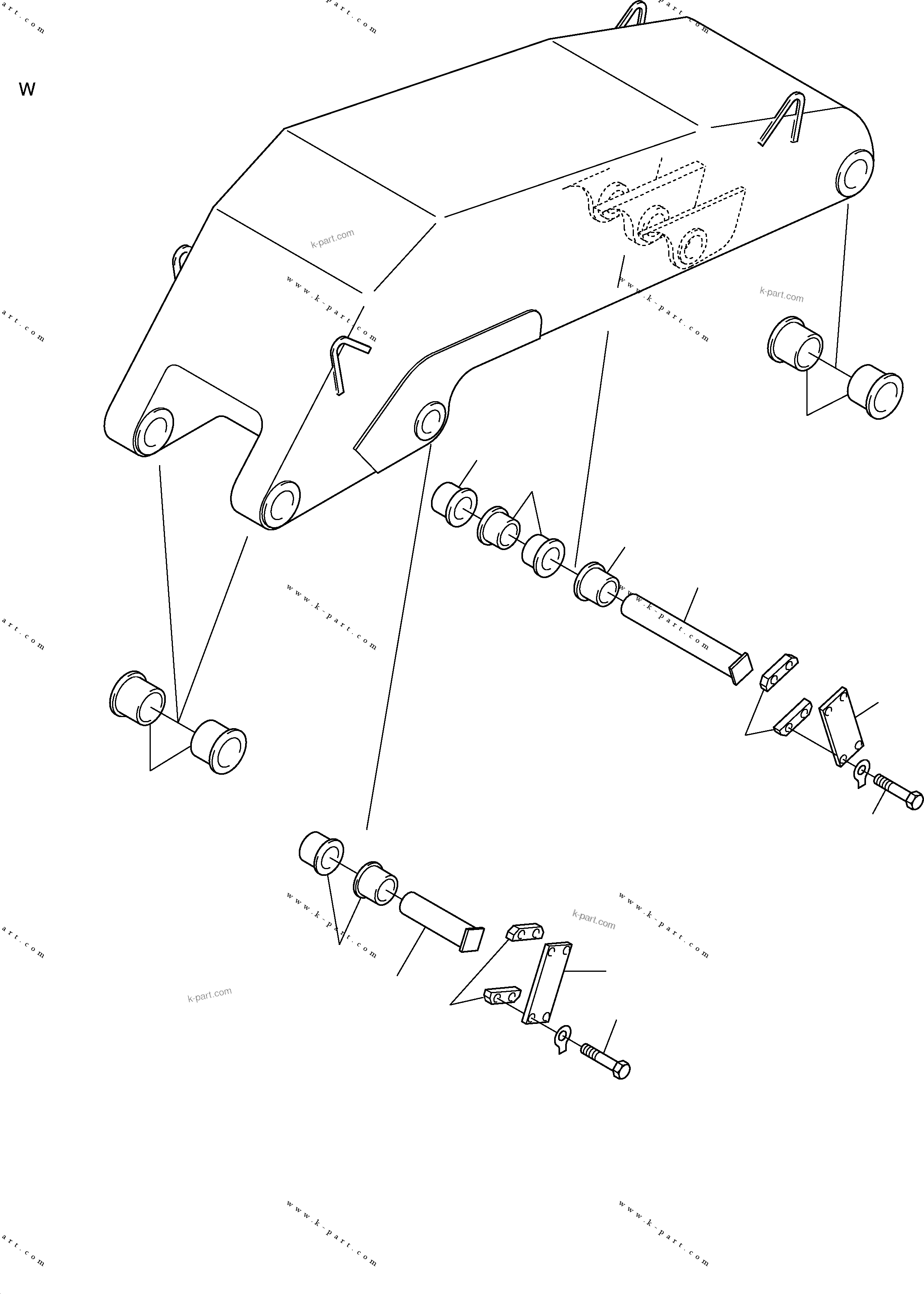 Komatsu parts book diagram for H455-SD S/N 15009: BULLCLAM BUCKET BOOM