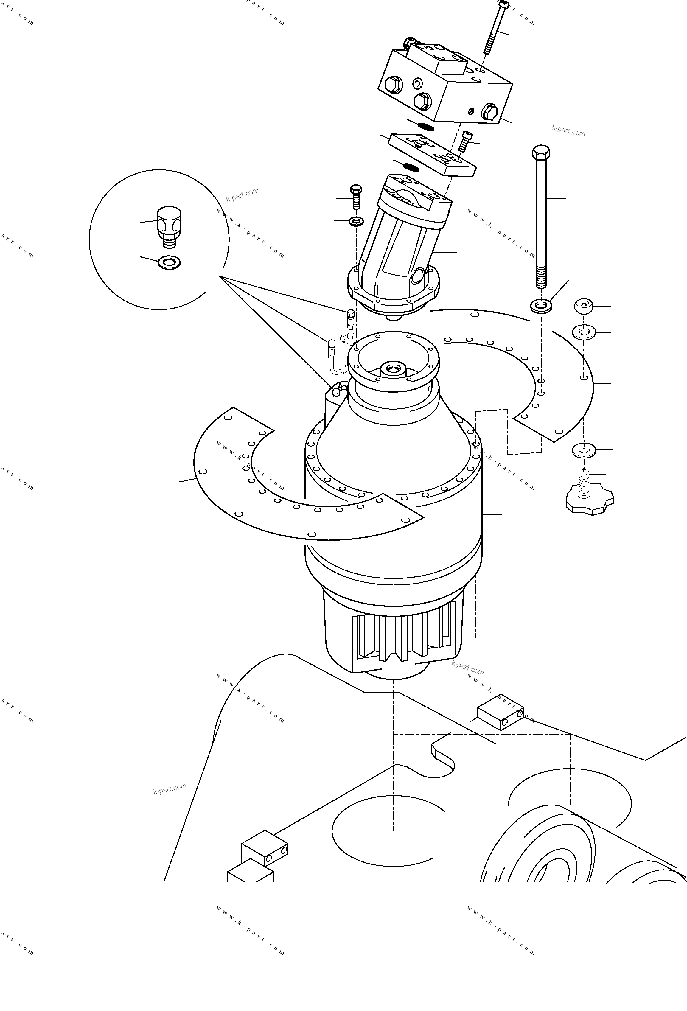 Komatsu parts book diagram for H455-SD S/N 15009: SLEW GEAR ARR.