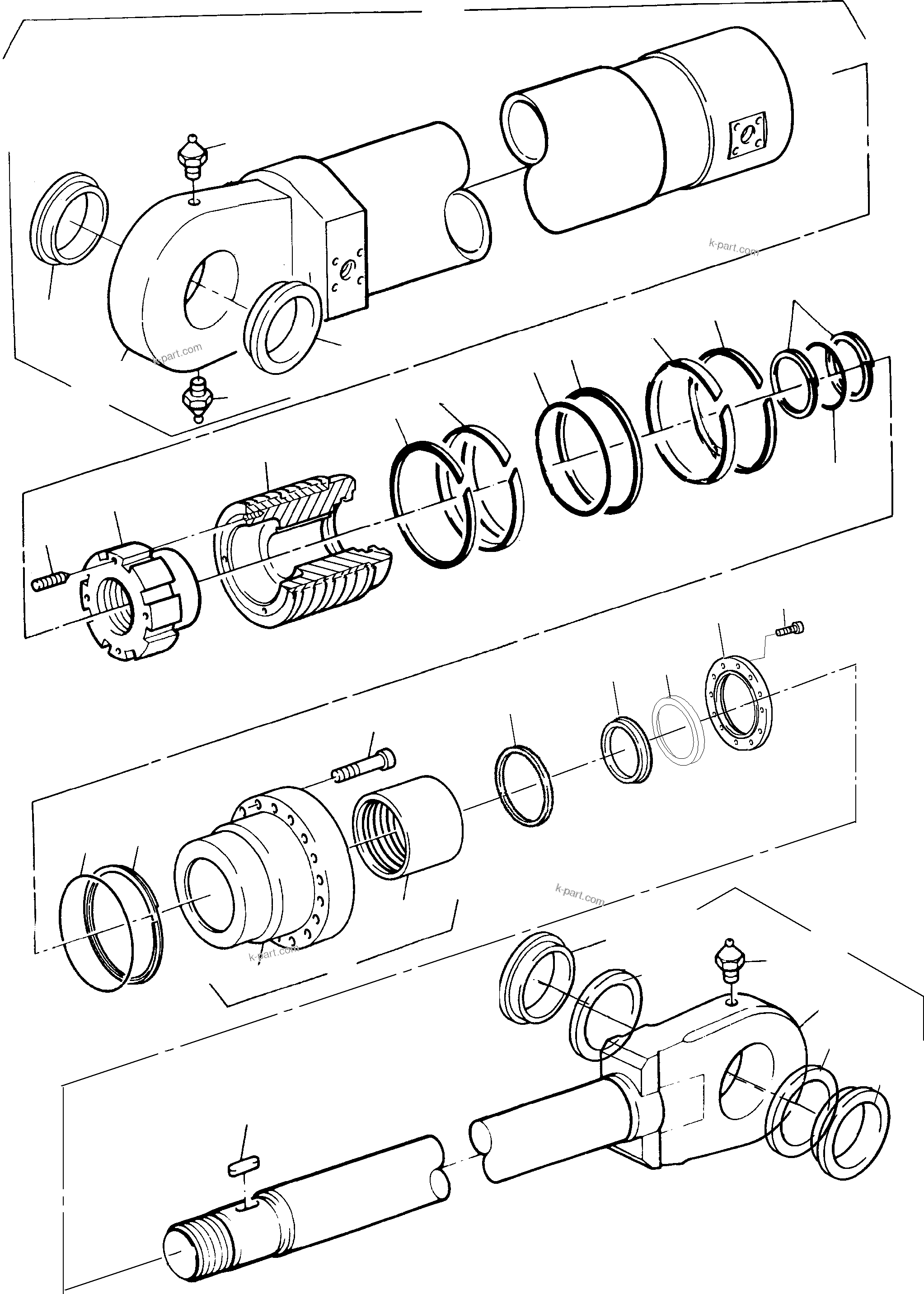 Komatsu parts book diagram for H455-SD S/N 15009: HYDRAULIC CYLINDER