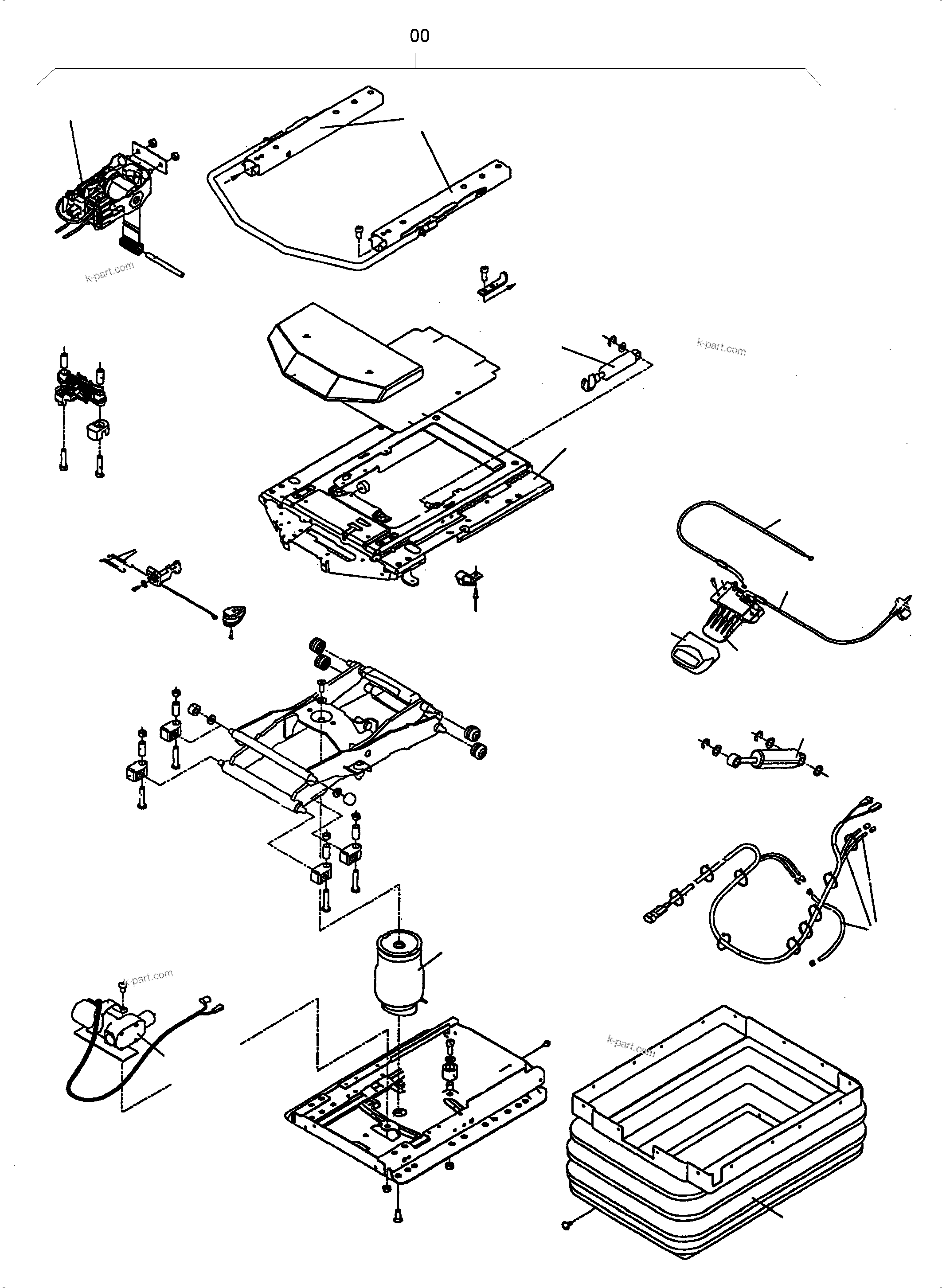Komatsu parts book diagram for H455-SD S/N 15009: AIR SUSPENSION