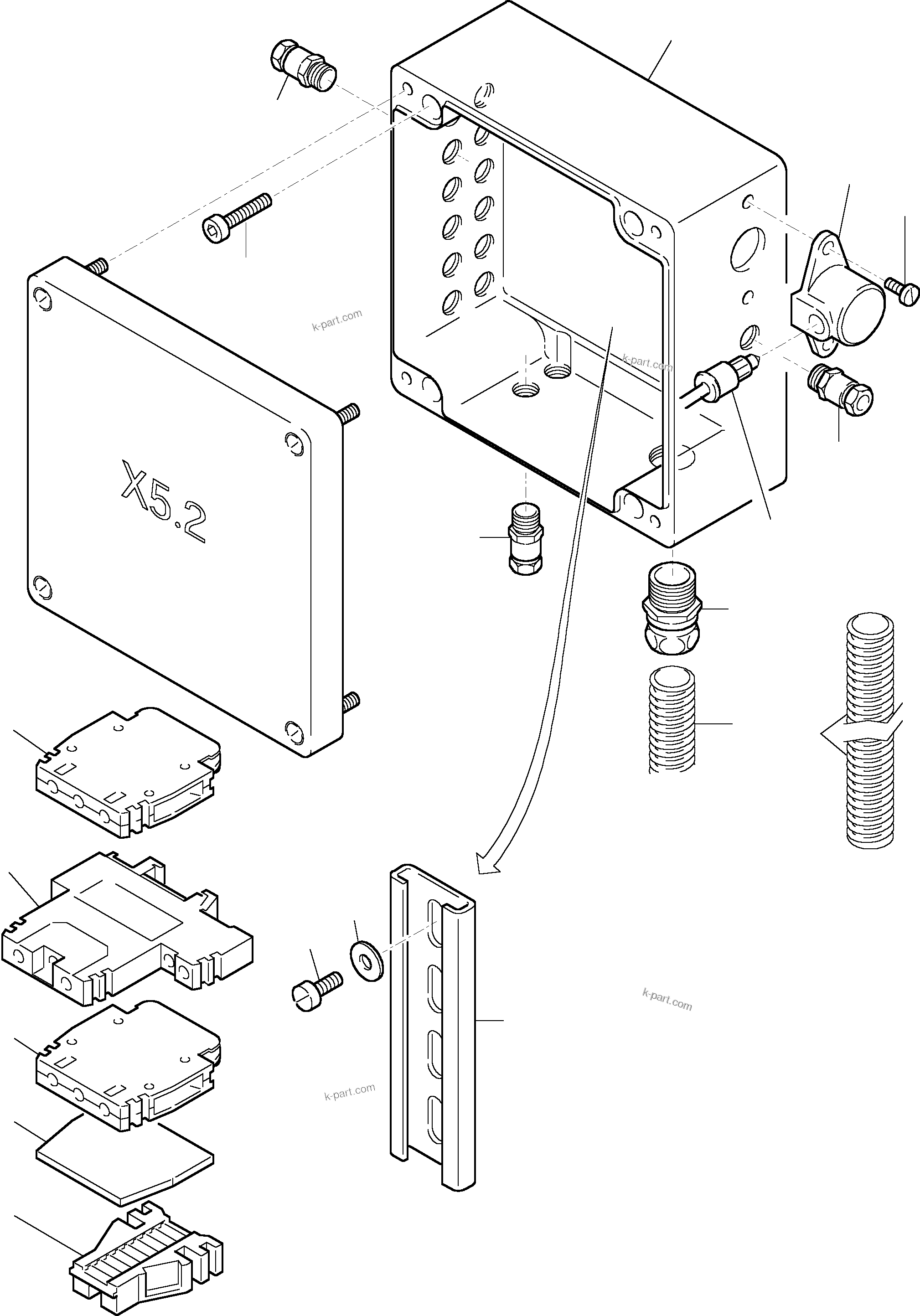 Komatsu parts book diagram for H455-SD S/N 15009: CABLES - CONTROL-AND FILTER PLATE 2