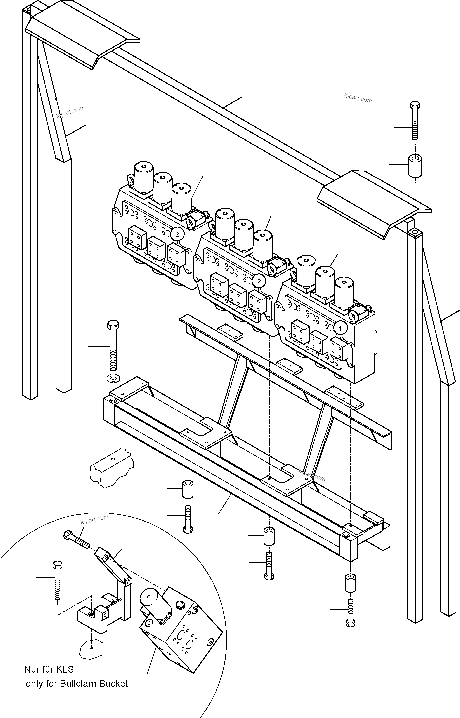 Komatsu parts book diagram for H455-SD S/N 15009: SUPPORT, CONTROL UNIT
