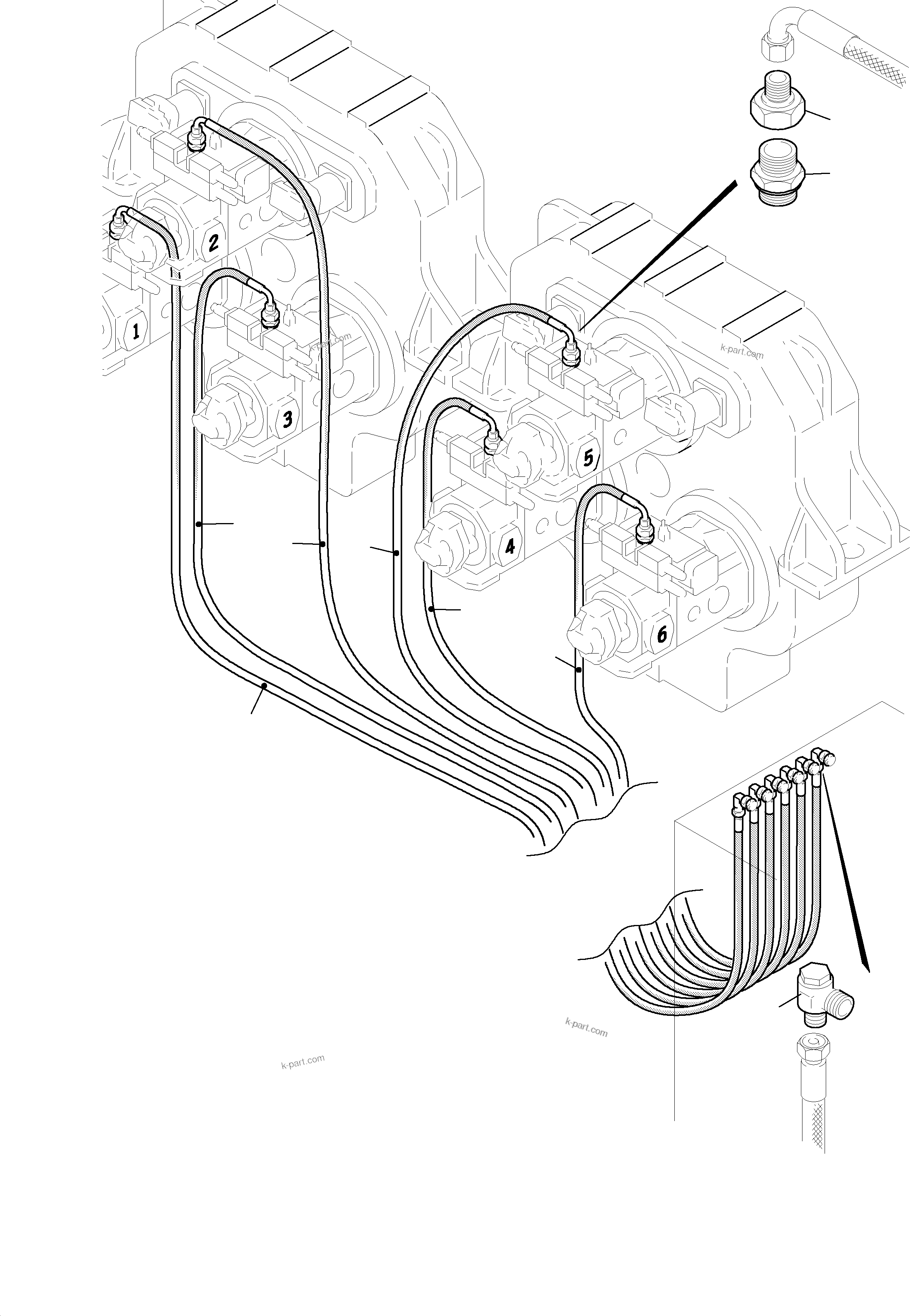 Komatsu parts book diagram for H455-SD S/N 15009: MAIN PUMP CONTROL