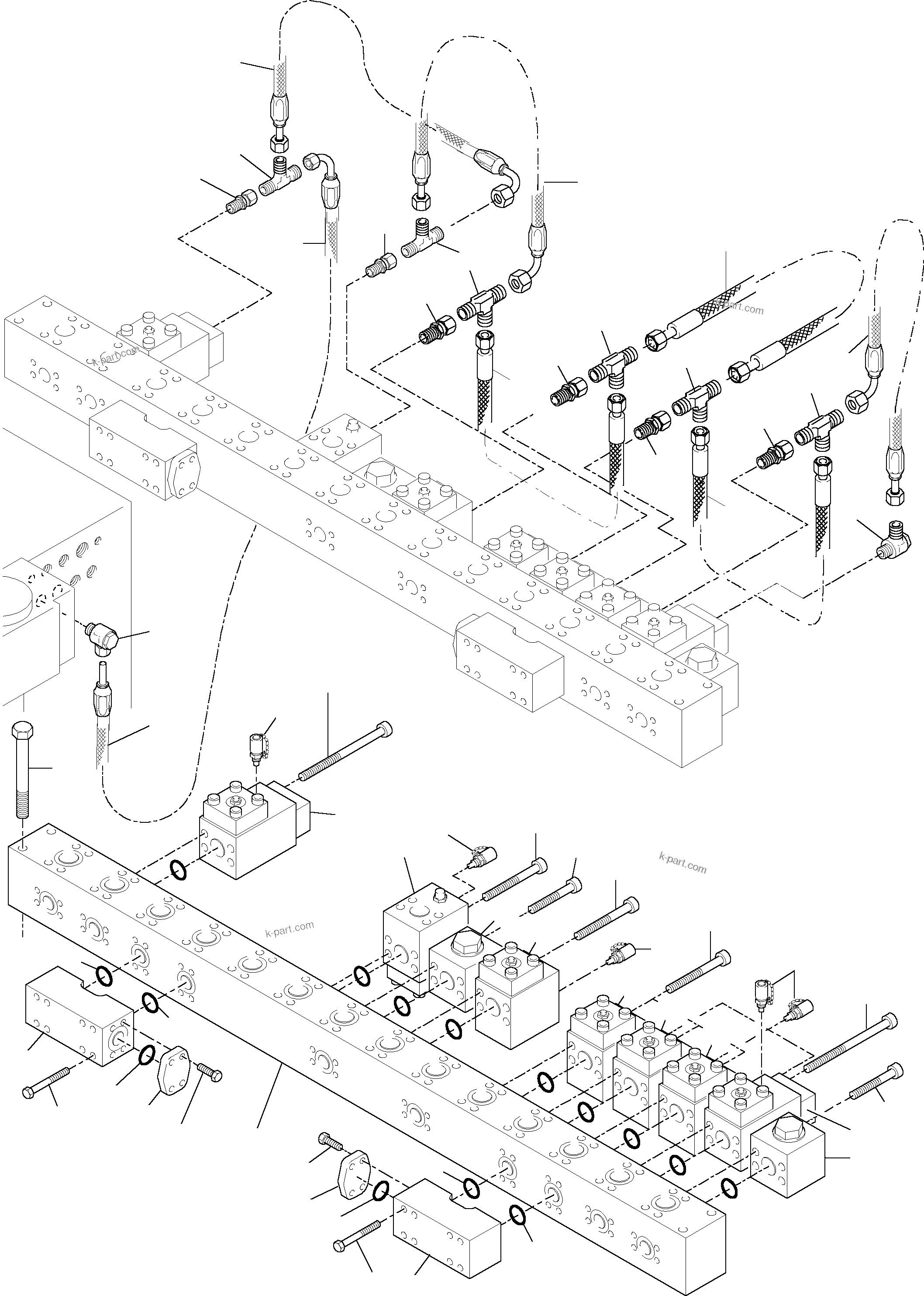 Komatsu parts book diagram for H455-SD S/N 15009: MANIFOLD BULLCLAM BUCKET