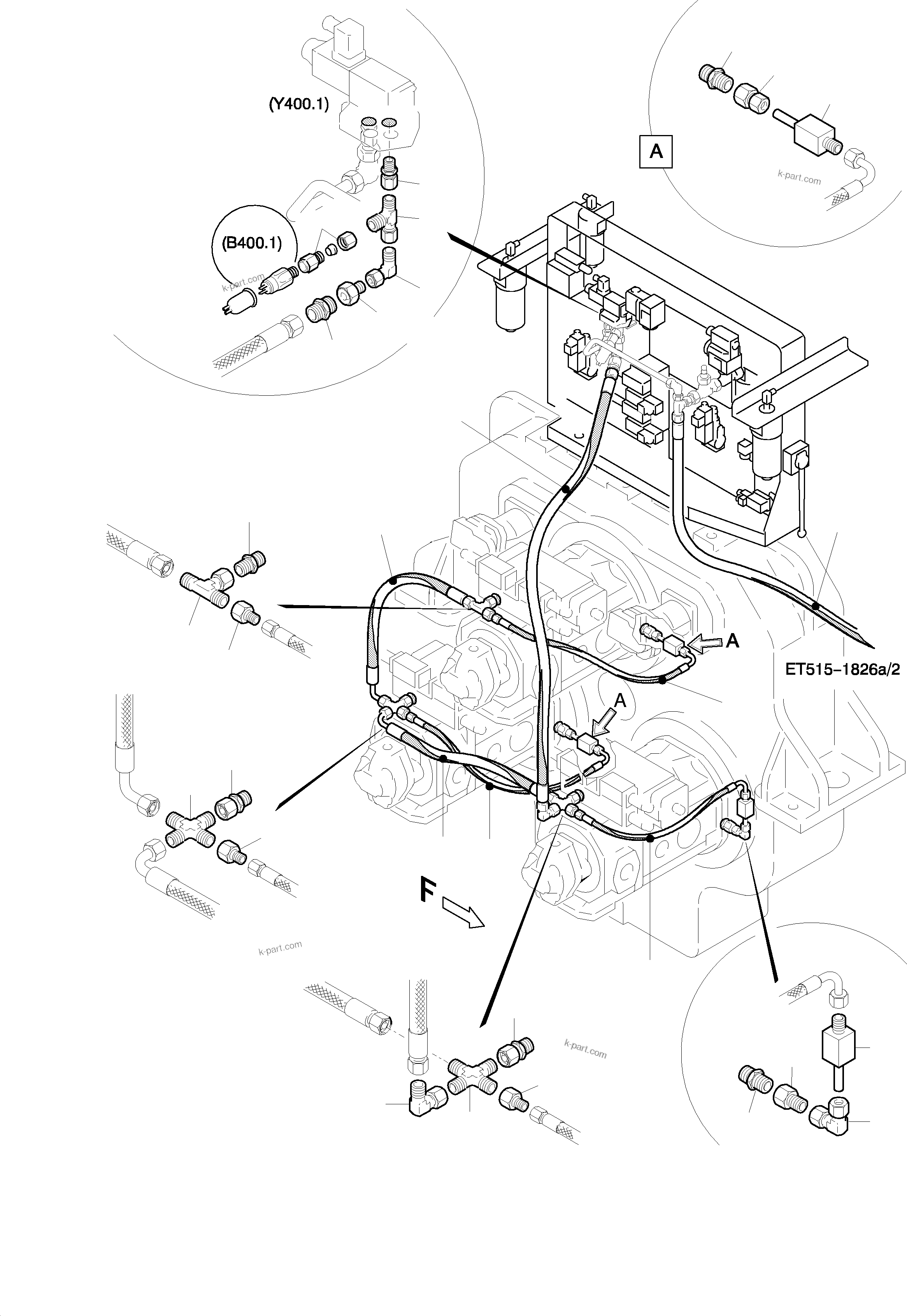 Komatsu parts book diagram for H455-SD S/N 15009: MAIN PUMP CONTROL