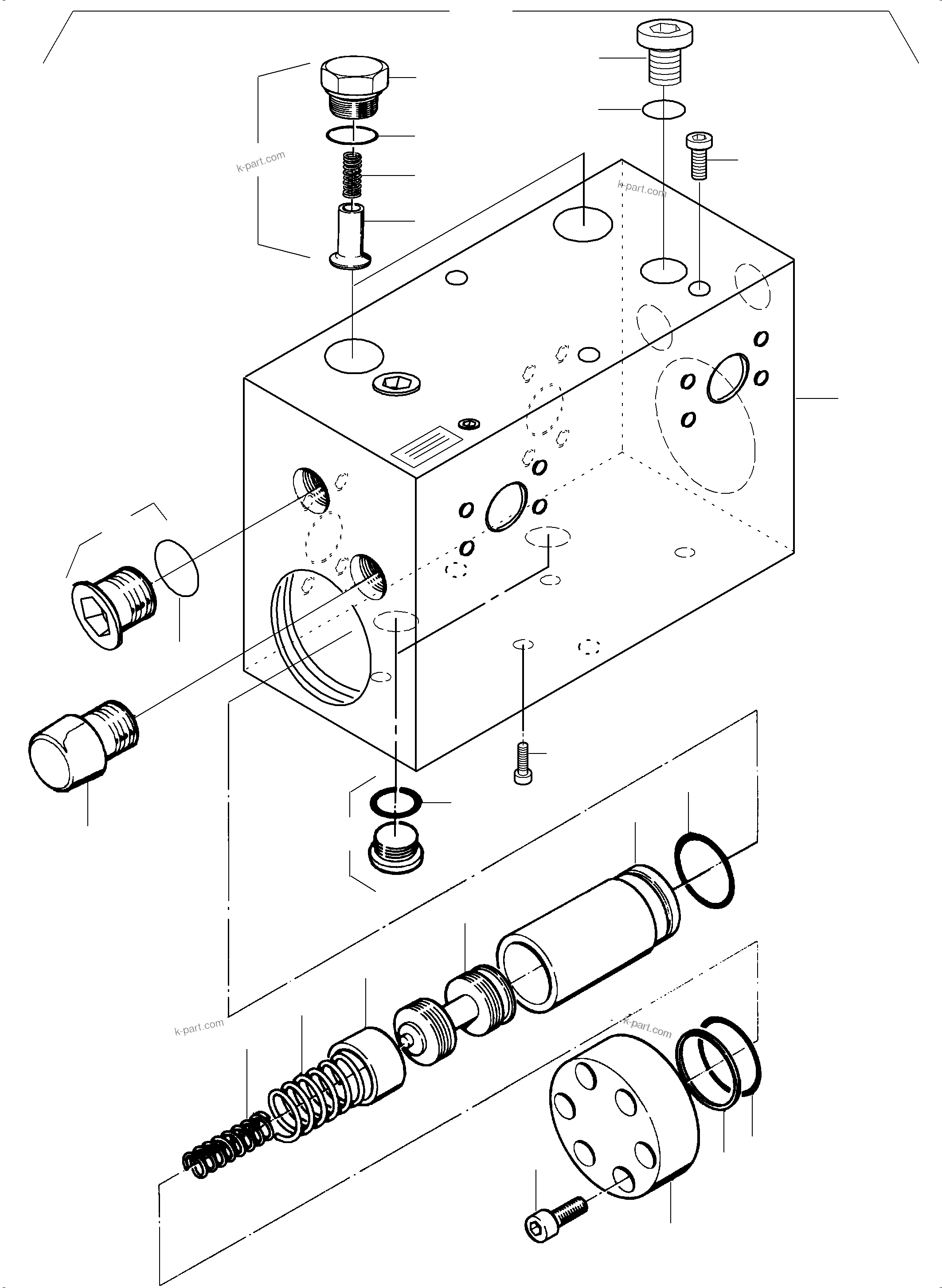 Komatsu parts book diagram for PC5500-6 S/N 15081: TRAVELLING GEAR BRAKE VALVE