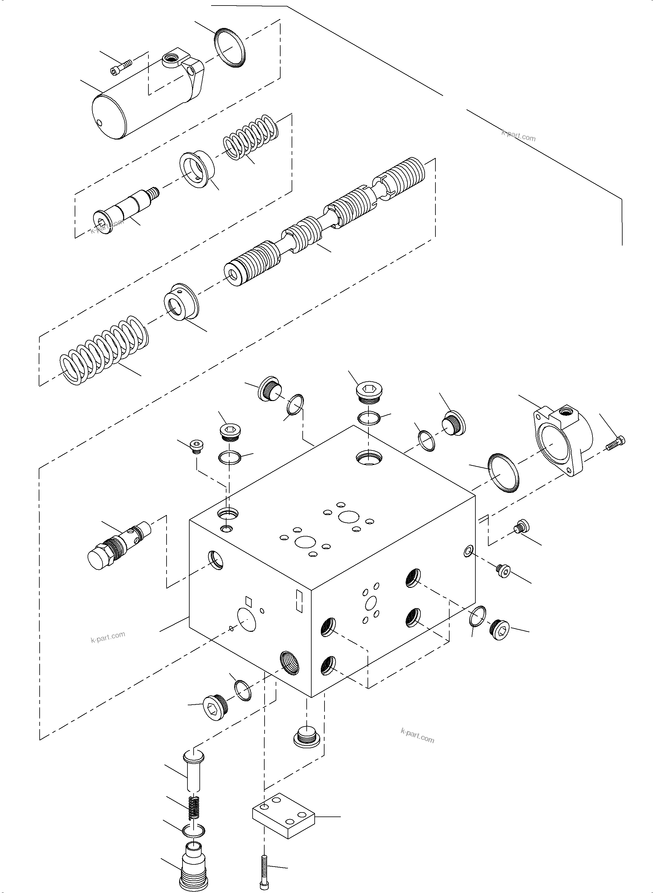 Komatsu parts book diagram for PC5500-6 S/N 15081: CONTROL BLOCK
