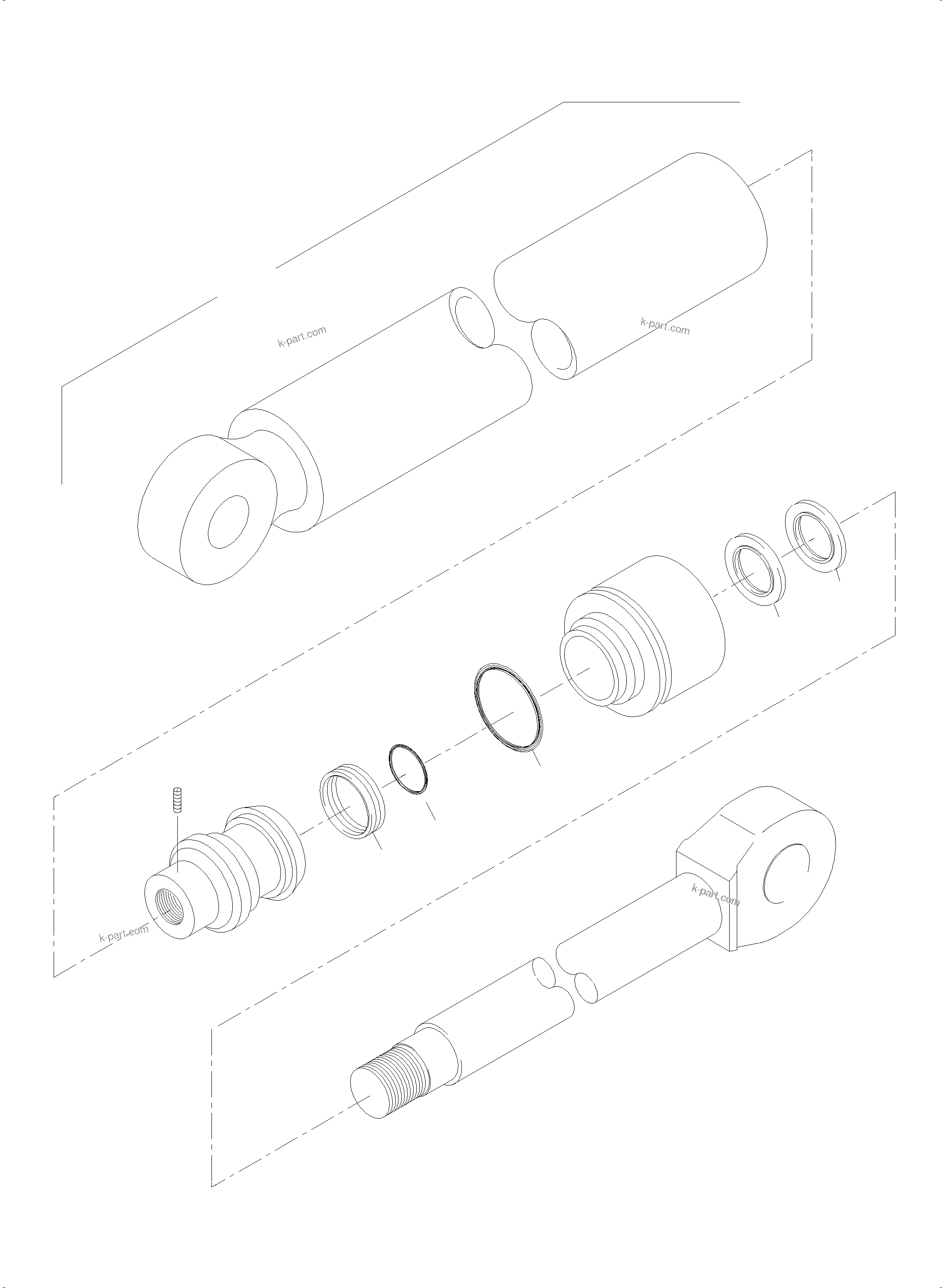 Komatsu parts book diagram for PC5500-6 S/N 15081: HYDRAULIC CYLINDER