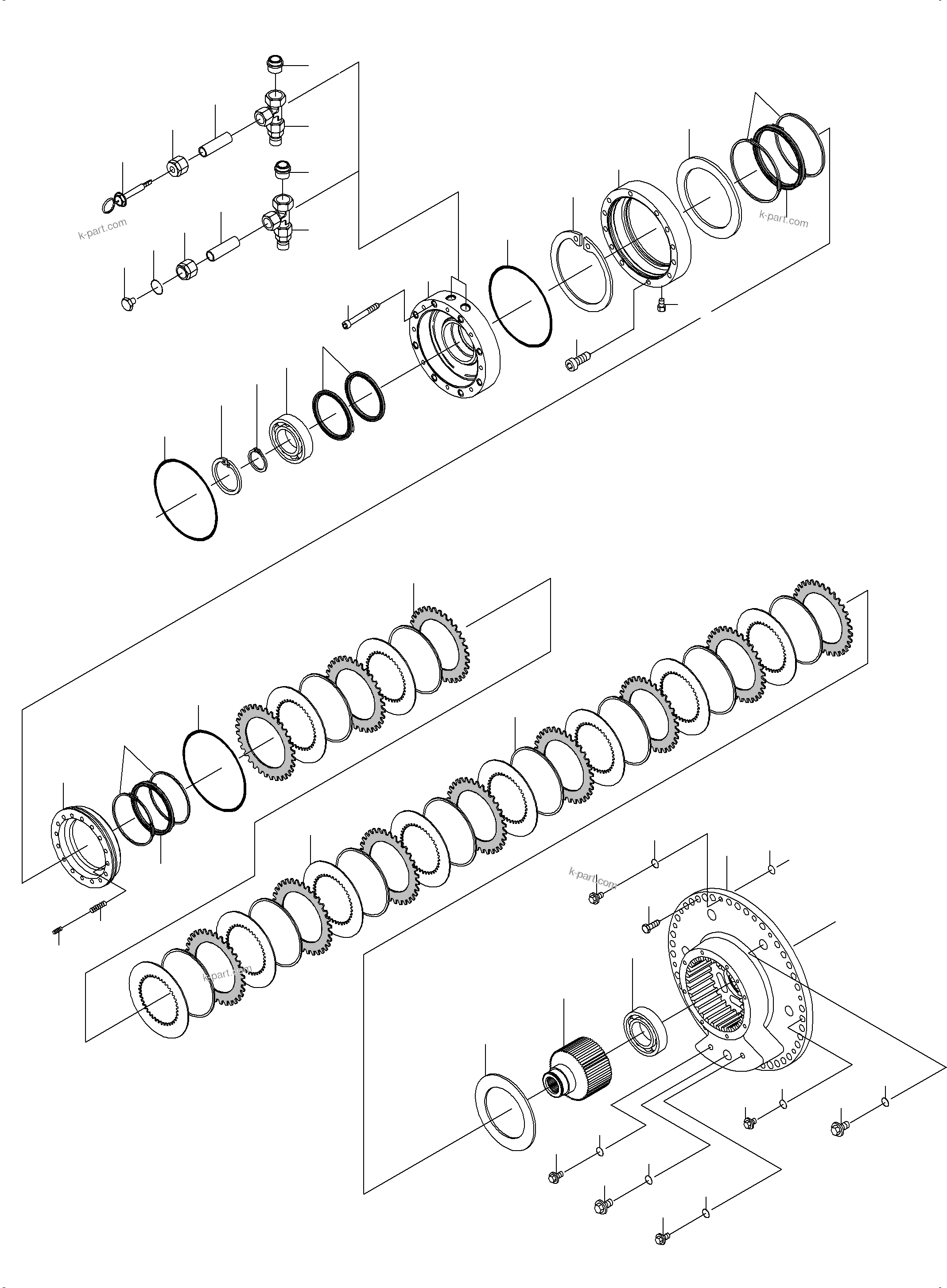 Komatsu parts book diagram for PC5500-6 S/N 15081: SLEW GEARBOX WITH BRAKE