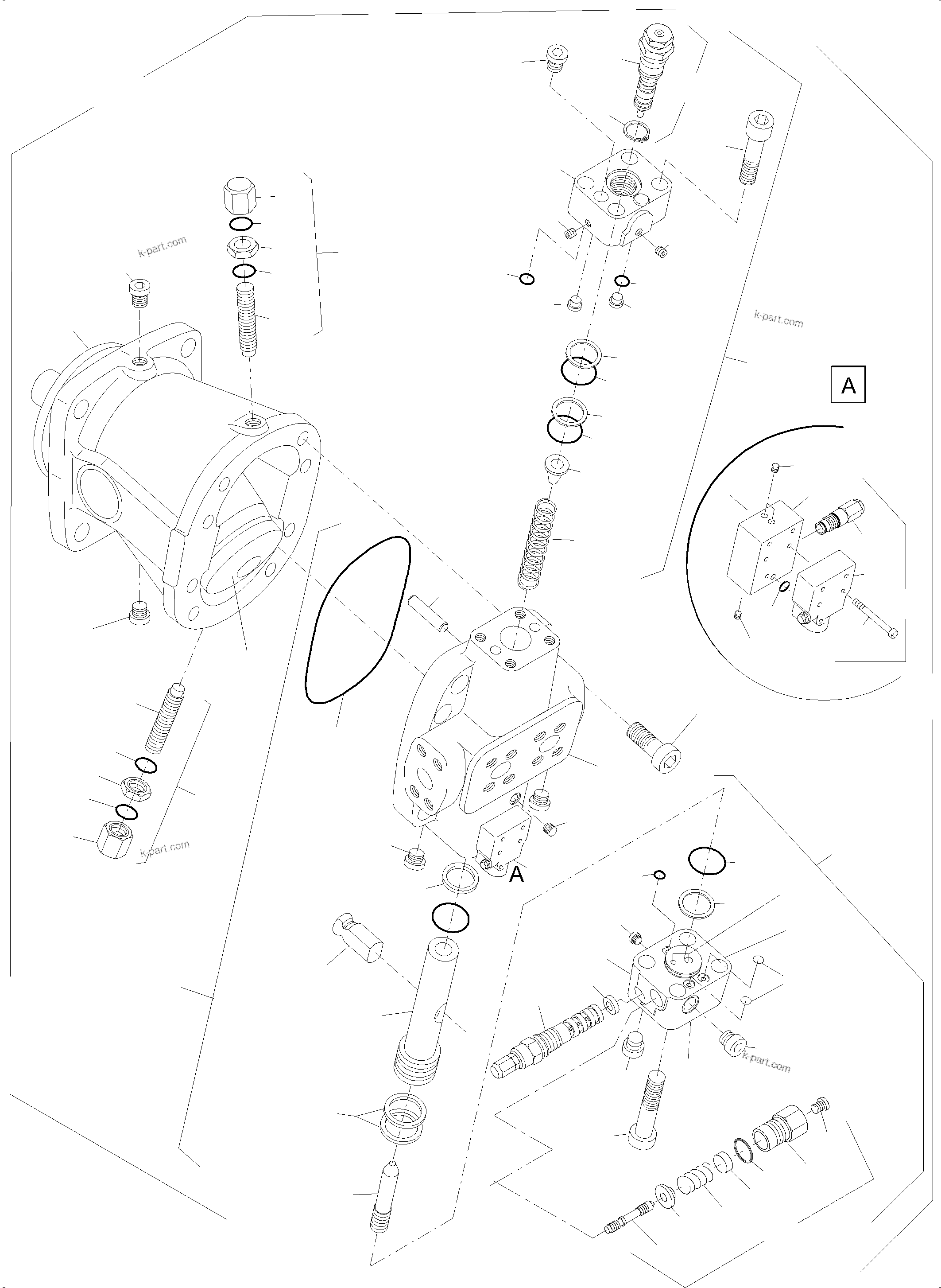 Komatsu parts book diagram for PC5500-6 S/N 15081: HYDRAULIC MOTOR