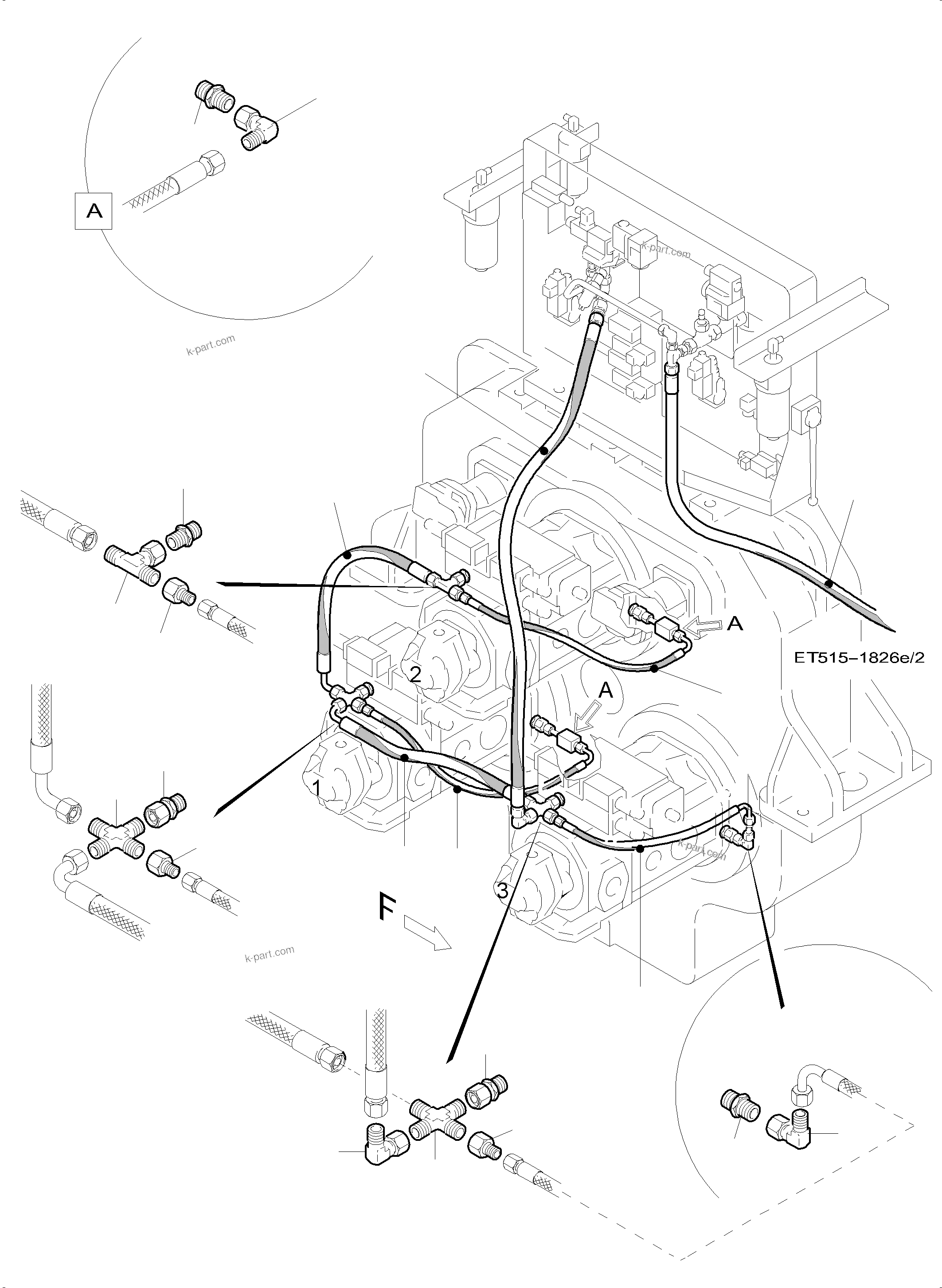 Komatsu parts book diagram for PC5500-6 S/N 15081: MAIN PUMP CONTROL