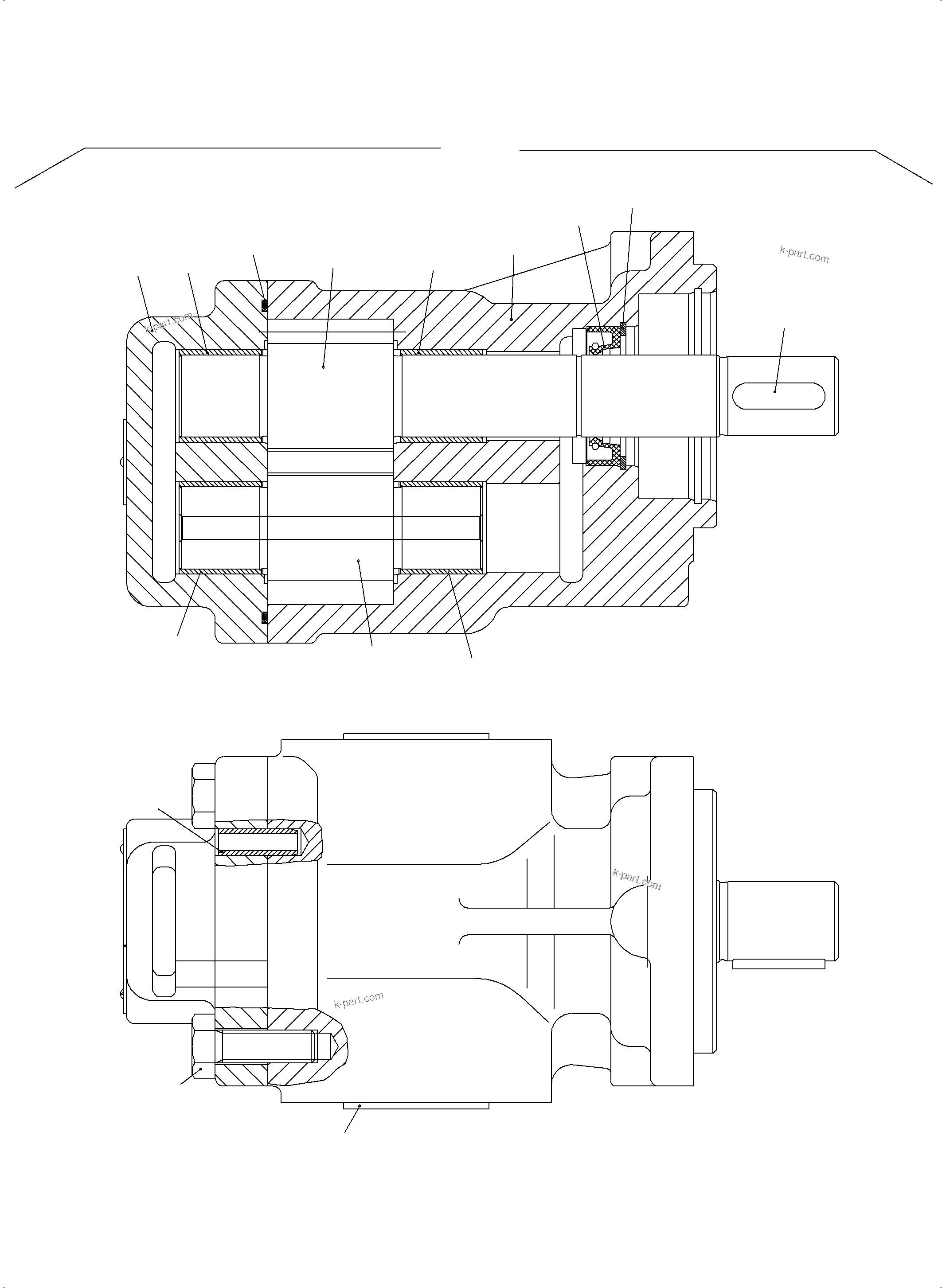 Komatsu parts book diagram for PC5500-6 S/N 15081: GEAR PUMP UNIT