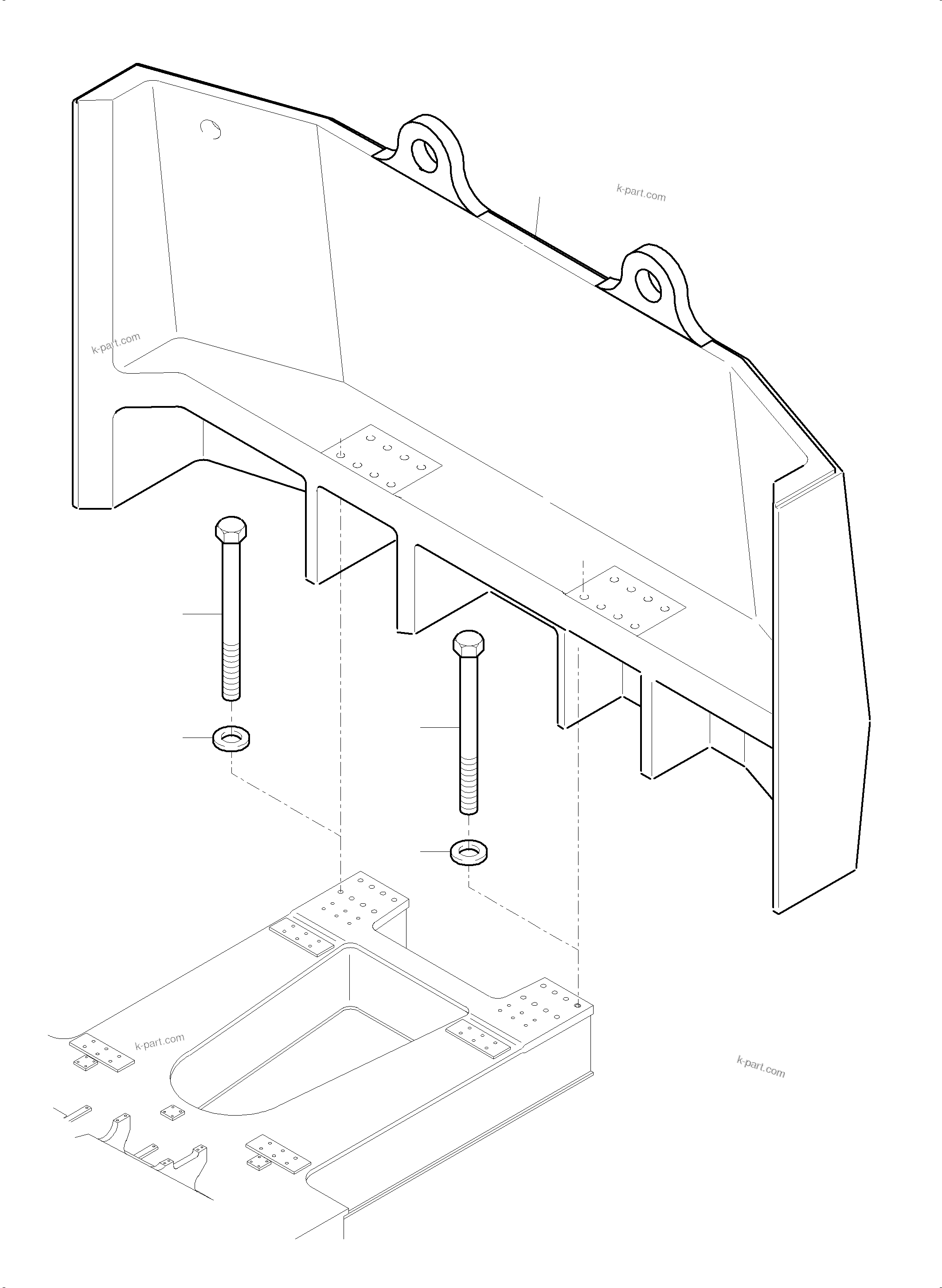 Komatsu parts book diagram for PC5500-6 S/N 15081: COUNTERWEIGHT ARR.