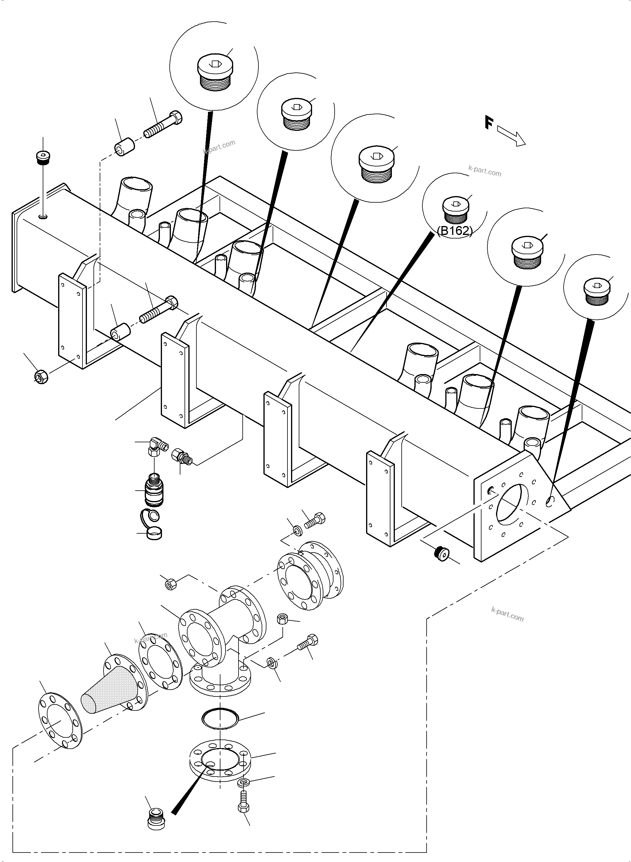 Komatsu parts book diagram for PC5500-6 S/N 15081: SUCTION TANK
