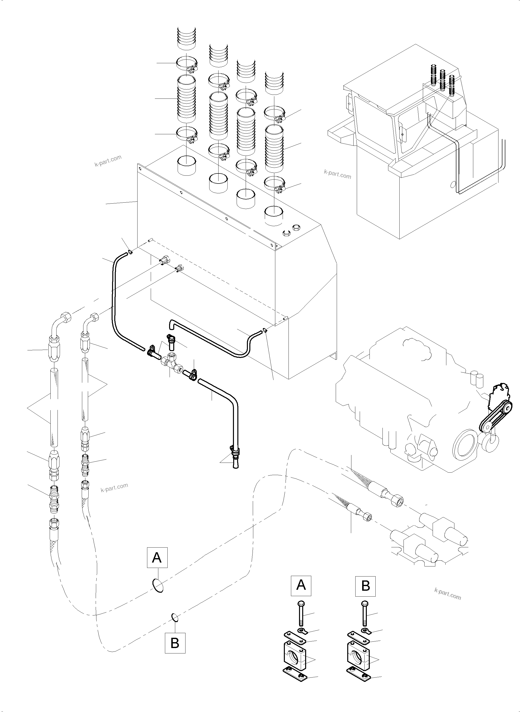 Komatsu parts book diagram for PC5500-6 S/N 15081: AIR CONDITION ARR.