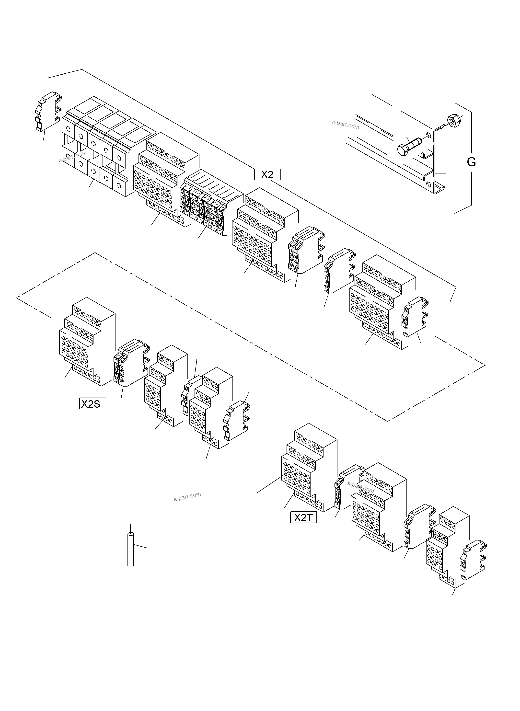 Komatsu parts book diagram for PC5500-6 S/N 15081: SWITCH FRAMING X2