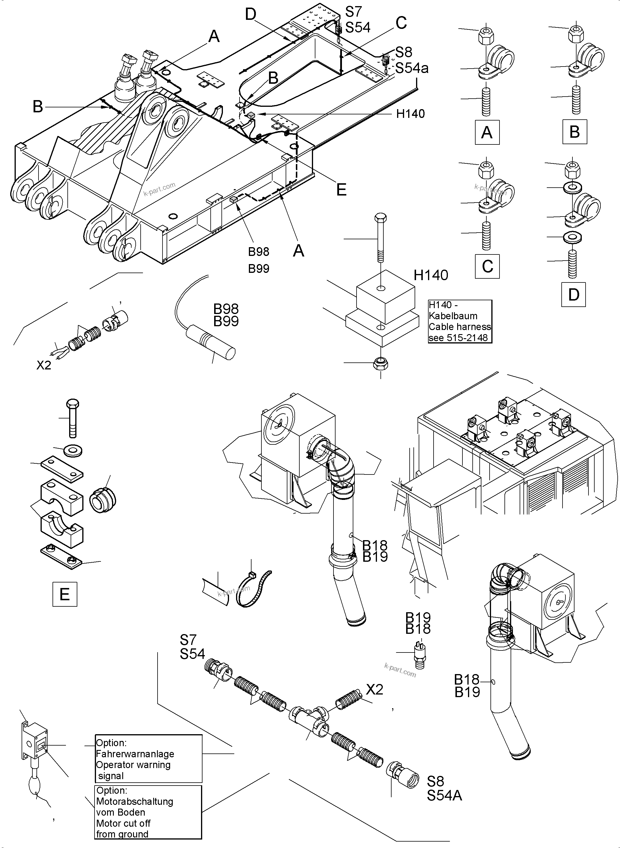 Komatsu parts book diagram for PC5500-6 S/N 15081: ELECT. PARTS - MOTOR, MOVEM. SIGNAL AND SPROCKET SENSOR