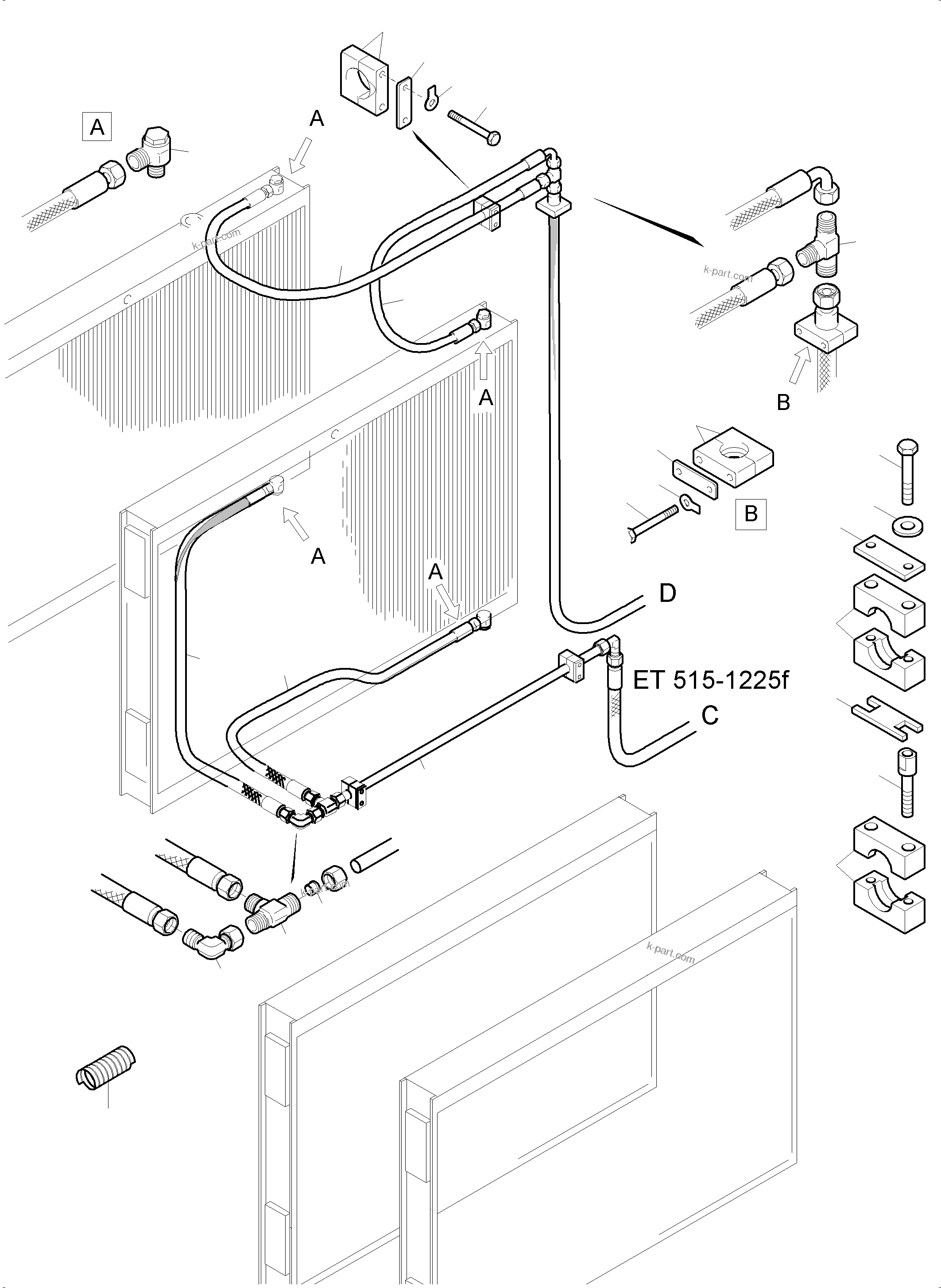 Komatsu parts book diagram for PC5500-6 S/N 15081: COOLING - DISTRIBUTOR GEAR (COOLER)