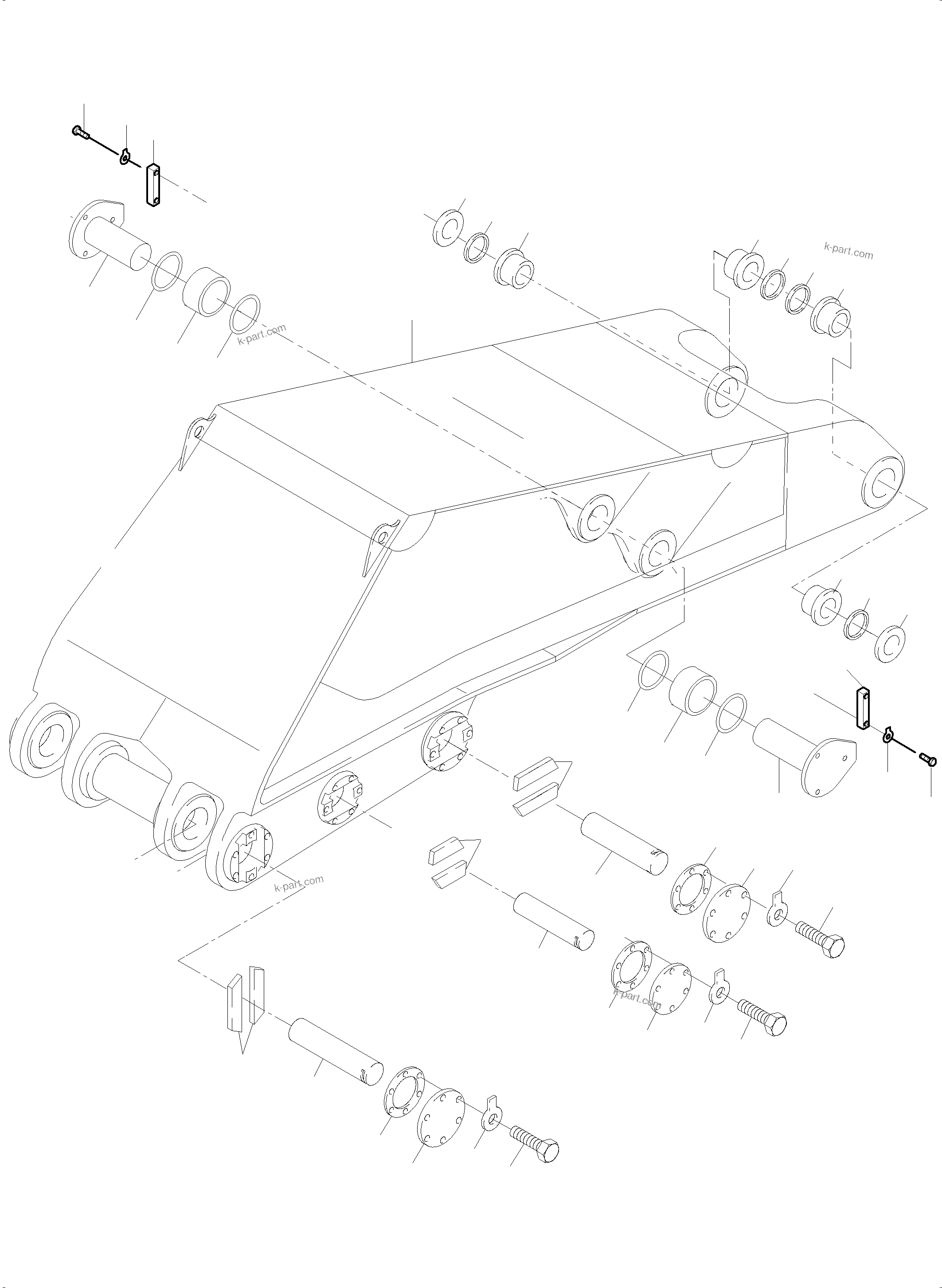 Komatsu parts book diagram for PC5500-6 S/N 15081: BOOM 7.6 M