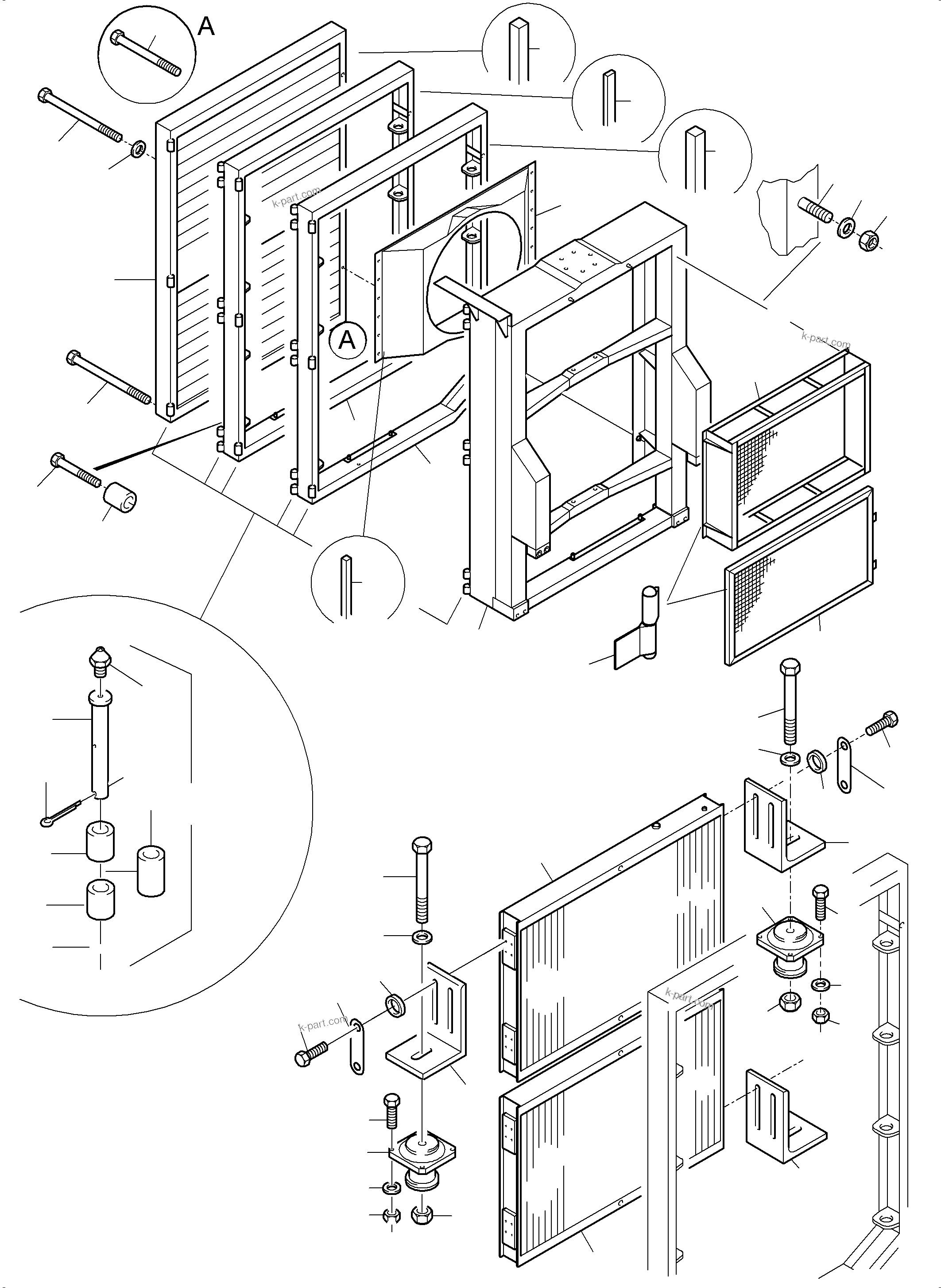 Komatsu parts book diagram for PC5500-6 S/N 15081: OIL COOLER SYSTEM